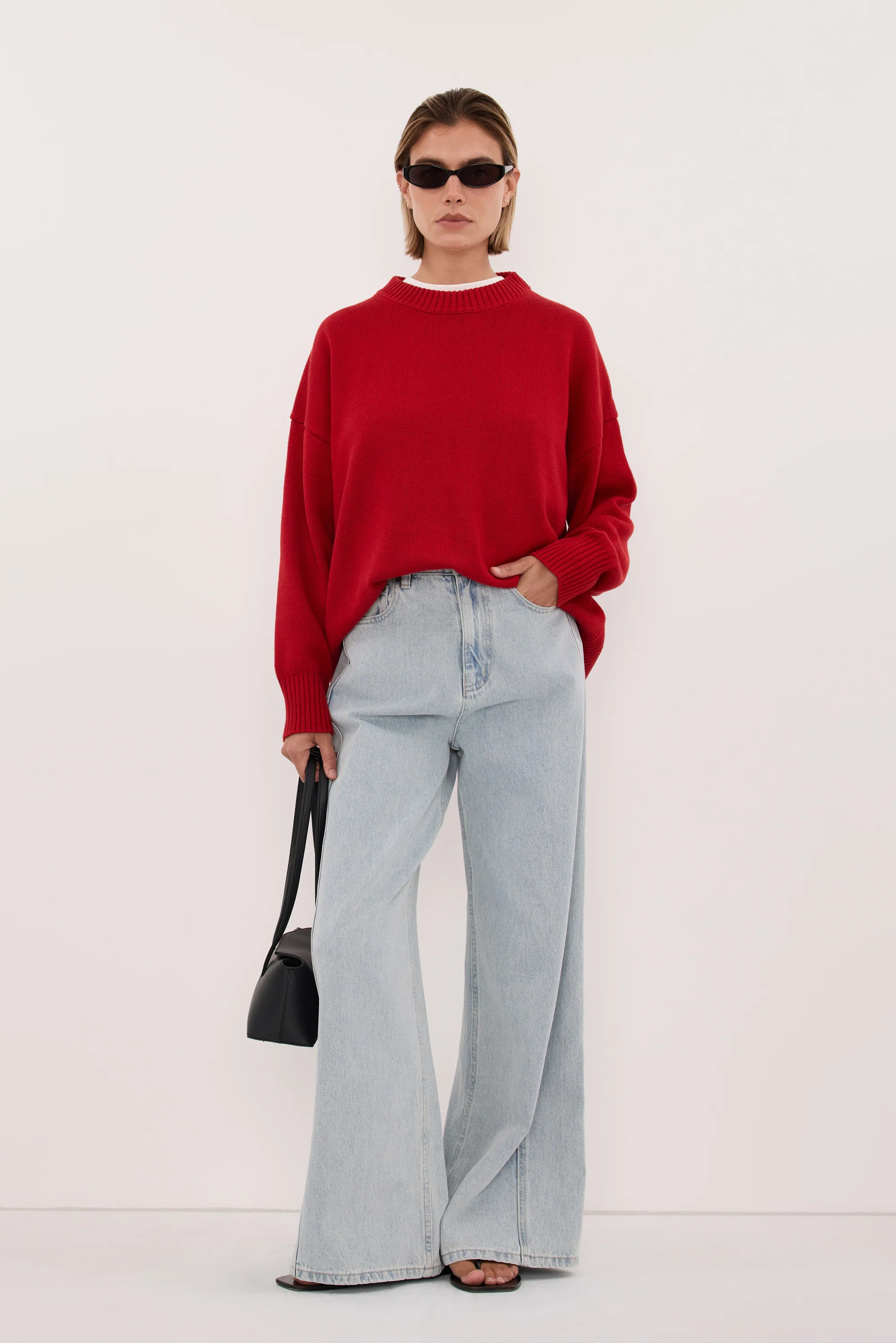 MILA BURNT RED CREW NECK KNIT JUMPER - Image 7