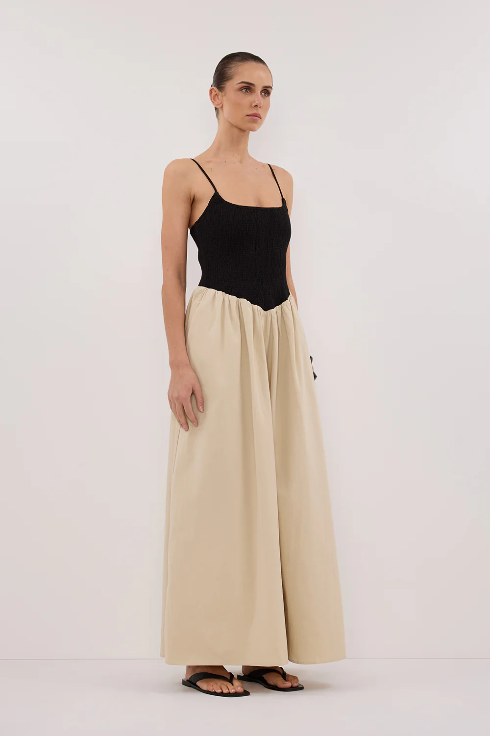 MILANO BLACK AND STONE MIDI DRESS - Image 3