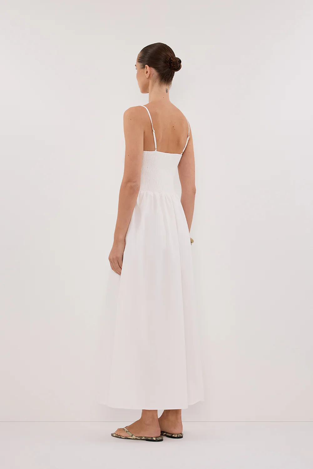MILANO WHITE COTTON MIDI DRESS - Image 4