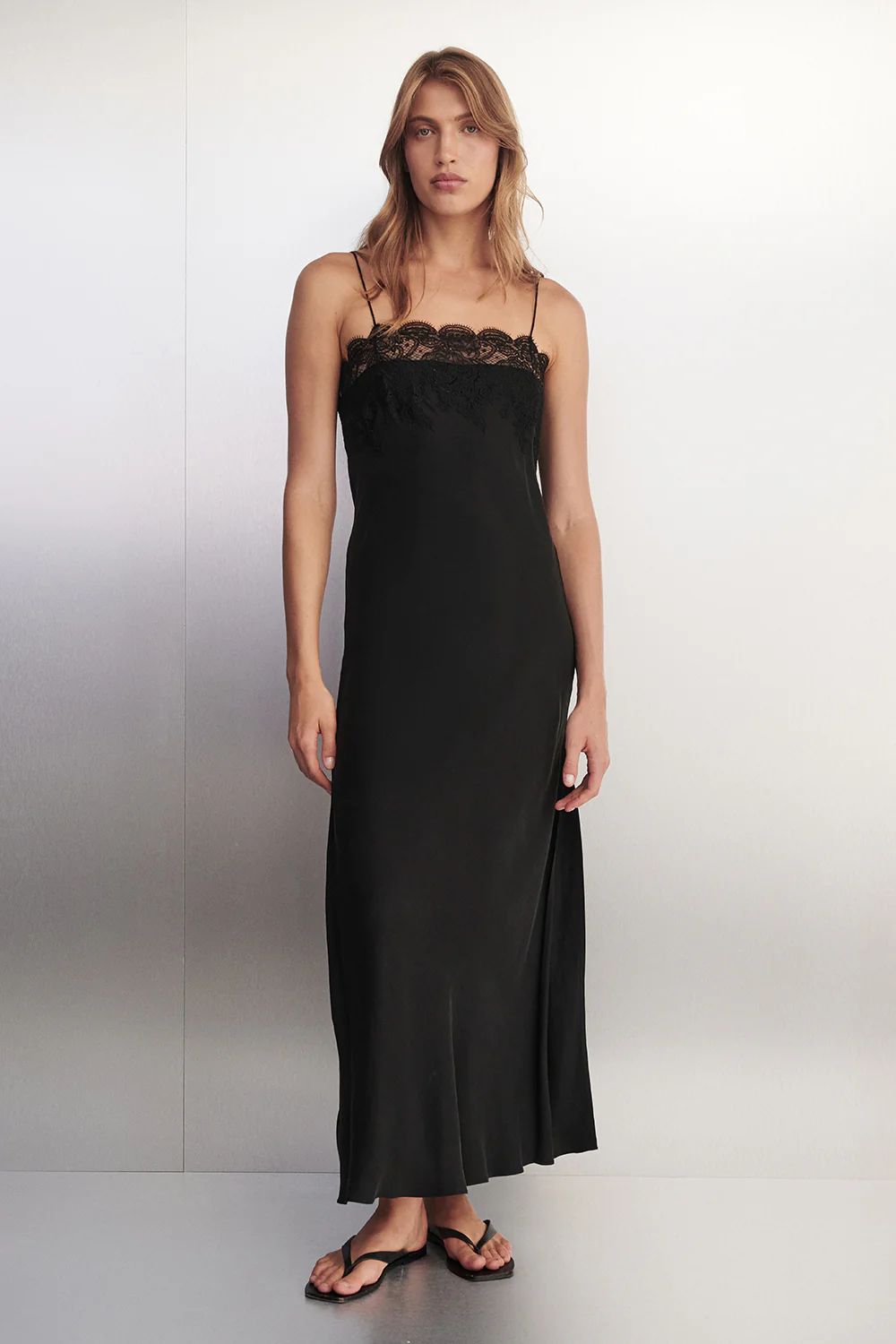 MINA BLACK CUPRO LACE DRESS