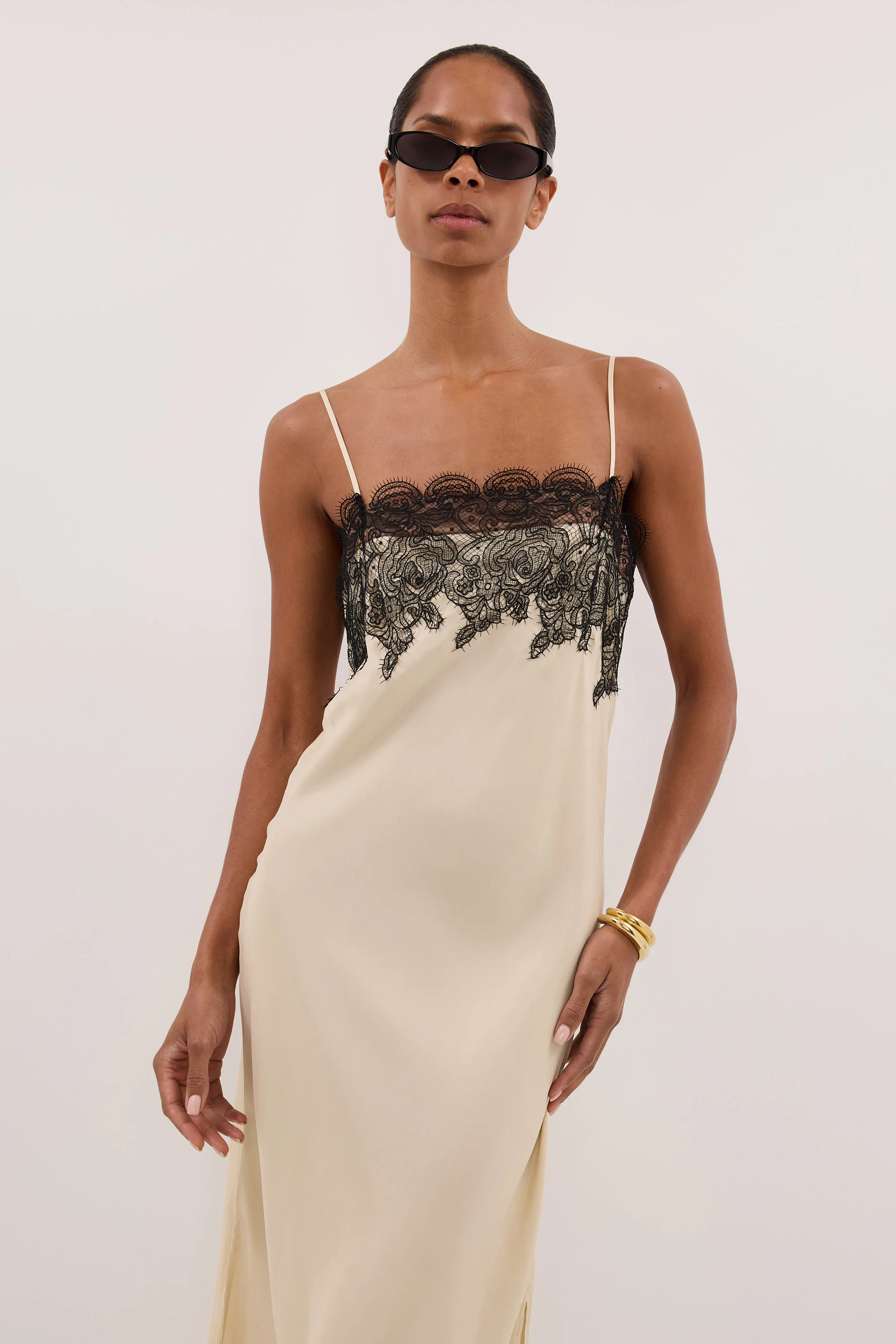 MINA STRAW CUPRO LACE MIDI DRESS - Image 2