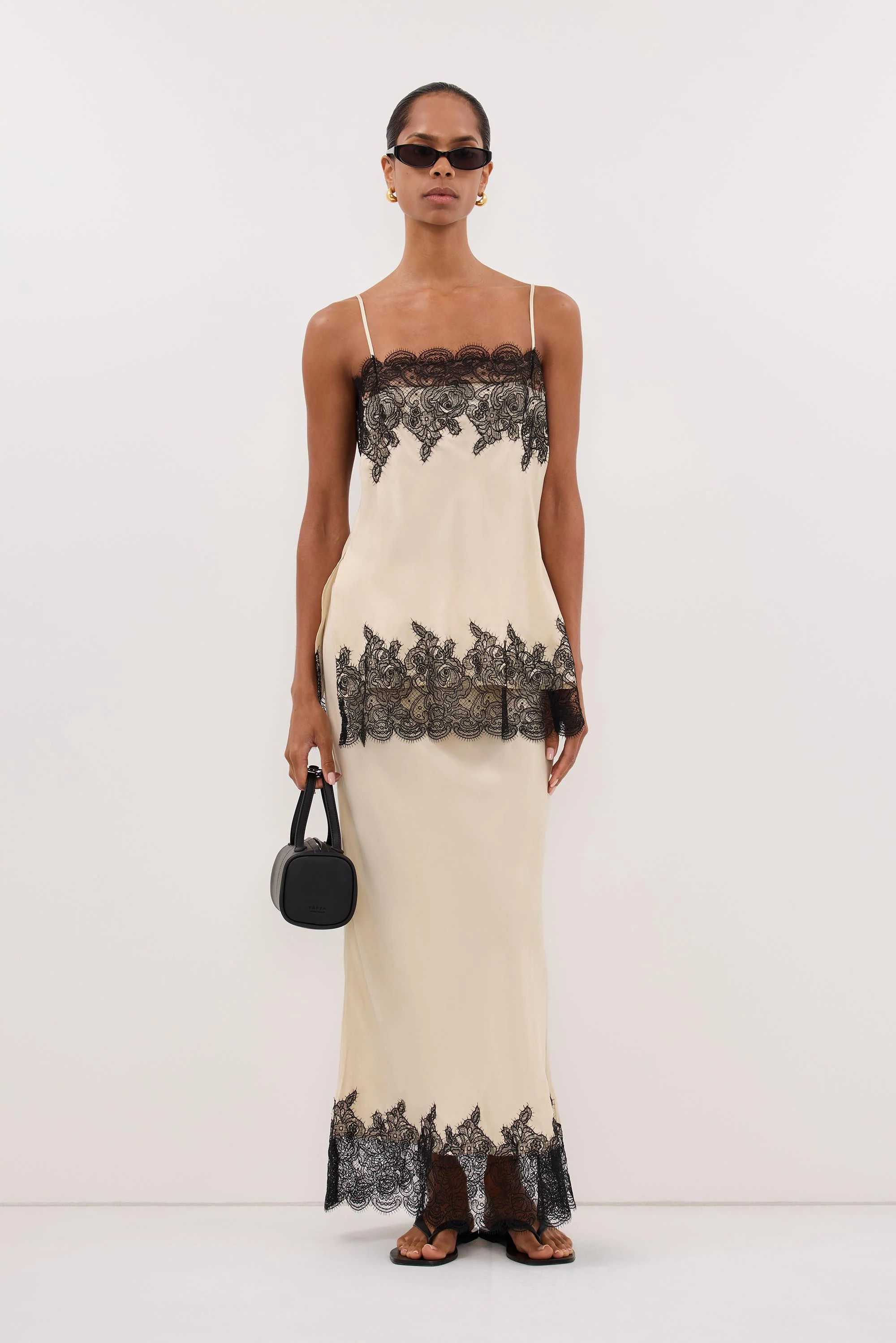 MINA STRAW CUPRO LACE SKIRT