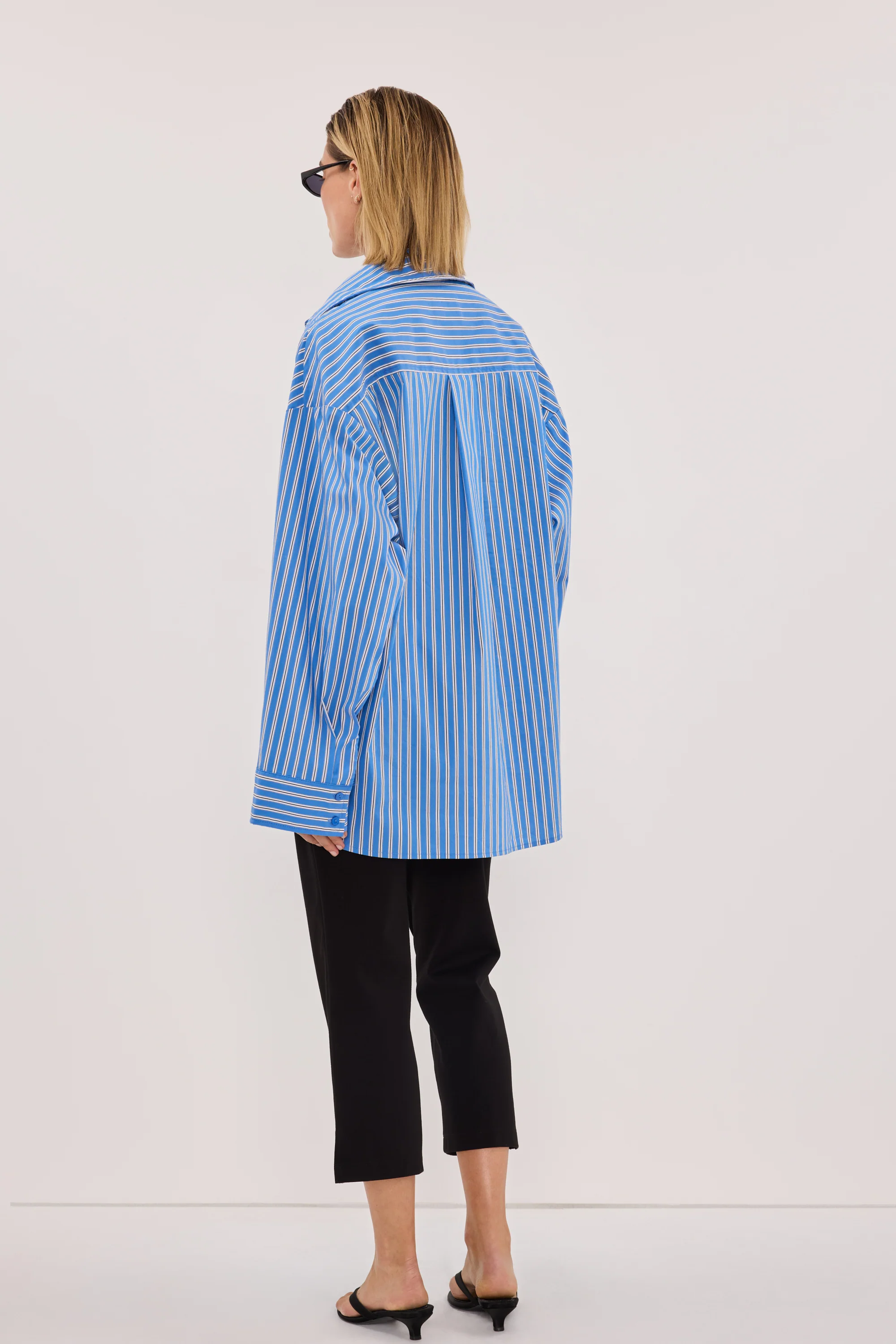 MISHA AZURE BLUE STRIPE SHIRT - Image 5