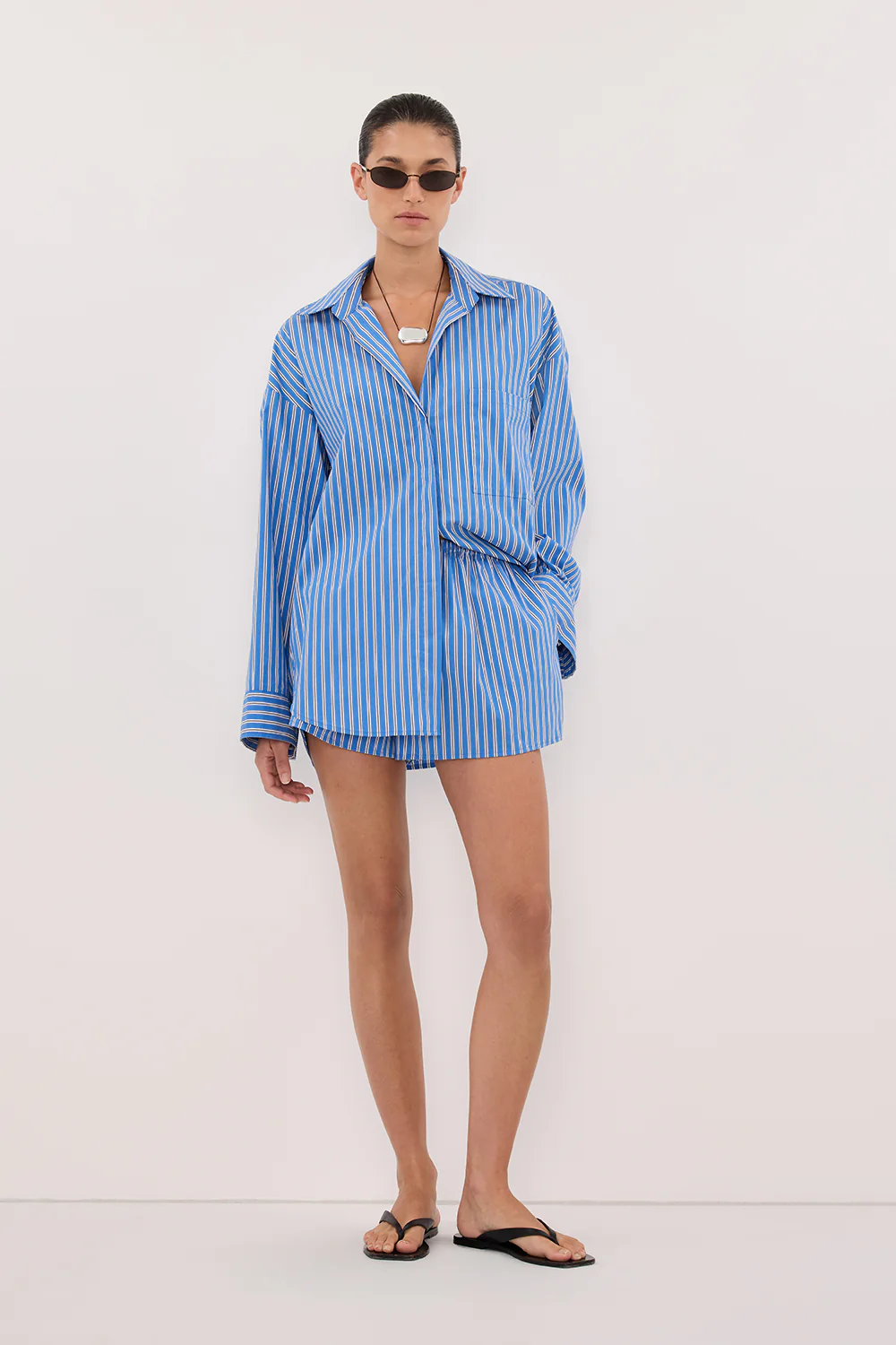 MISHA AZURE BLUE STRIPE SHORT - Image 2