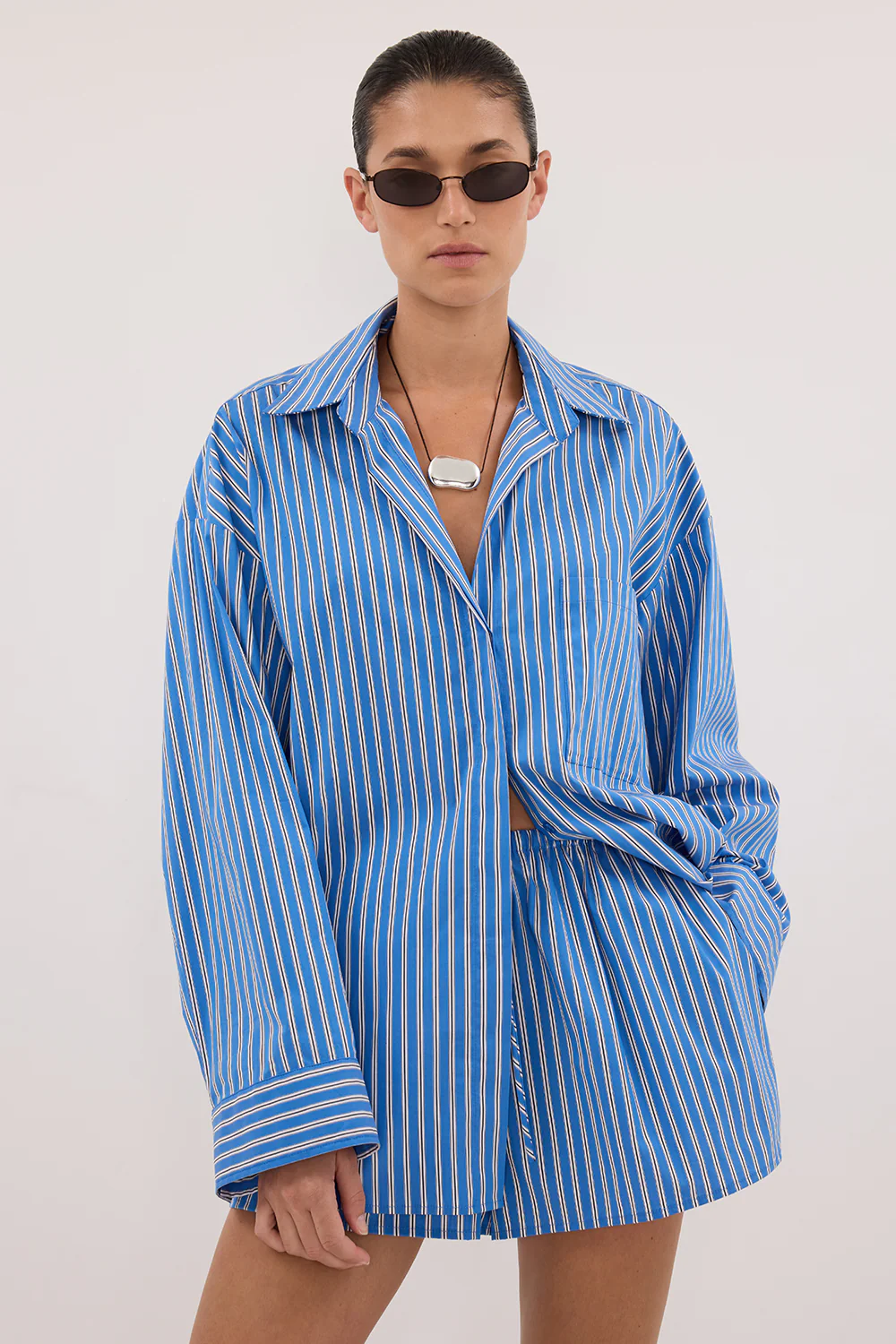 MISHA AZURE BLUE STRIPE SHORT - Image 3