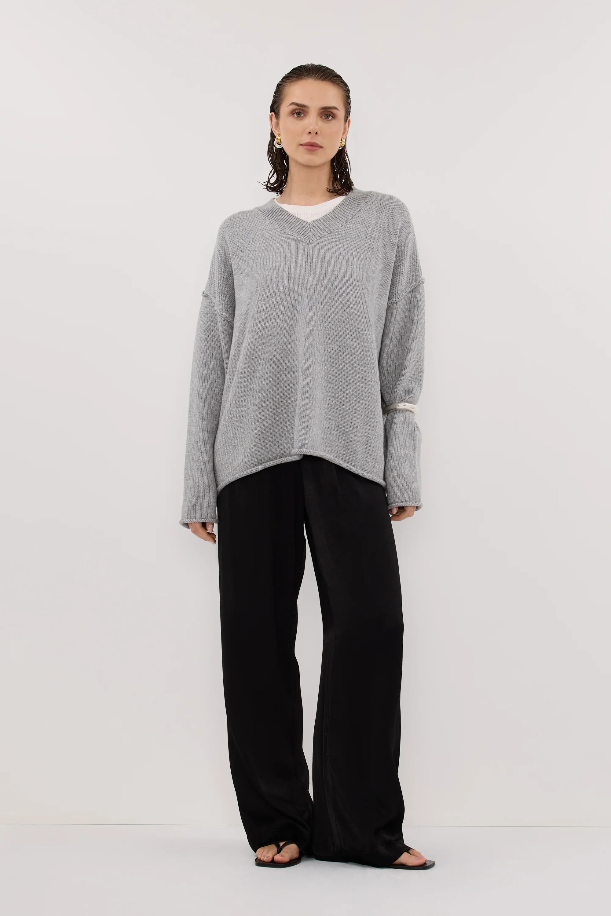 MONICA BLACK SATIN PANT - Image 2