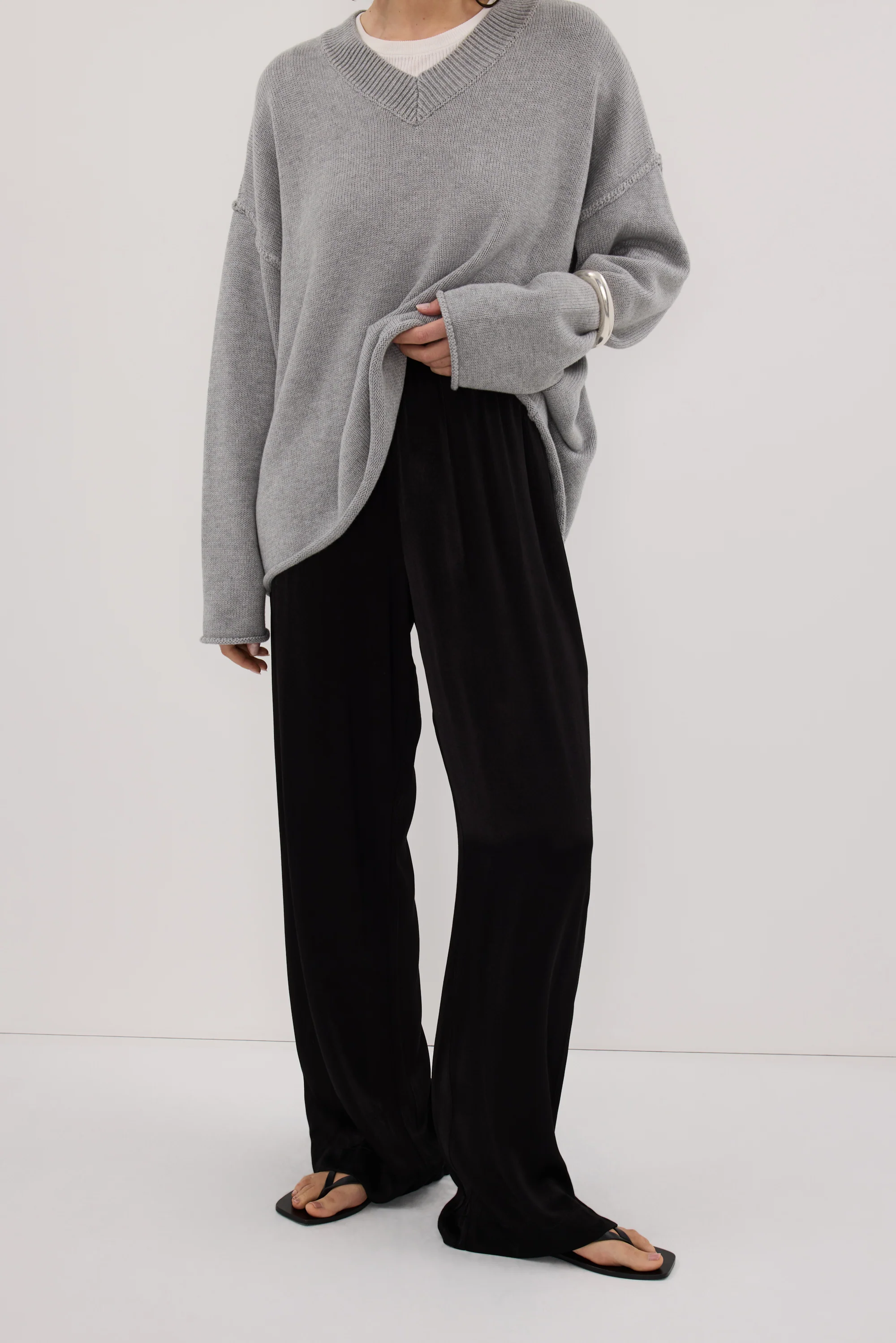 MONICA BLACK SATIN PANT - Image 3