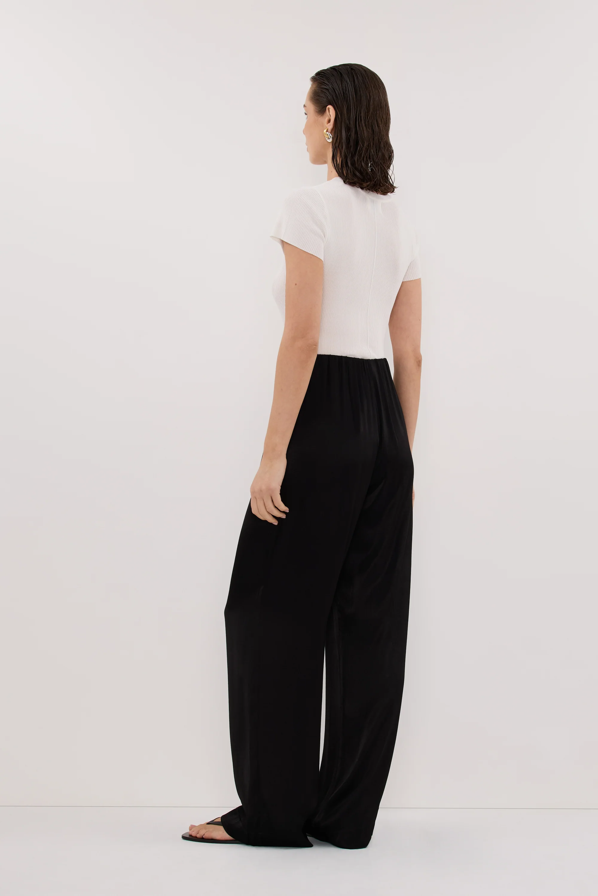 MONICA BLACK SATIN PANT - Image 4