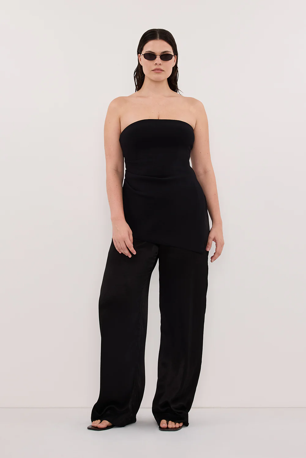 MONICA BLACK SATIN PANT - Image 6