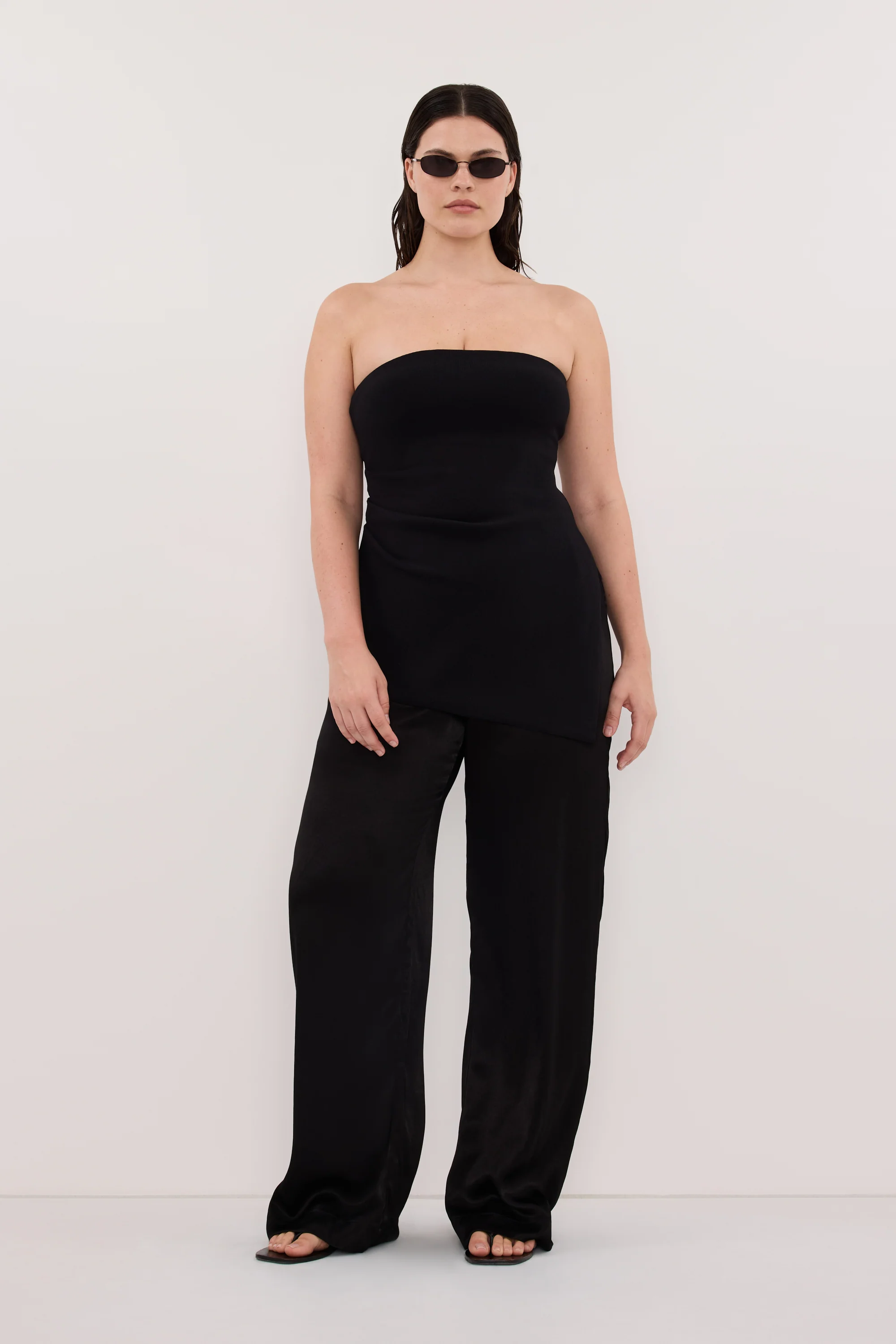 MONICA BLACK SATIN PANT - Image 8