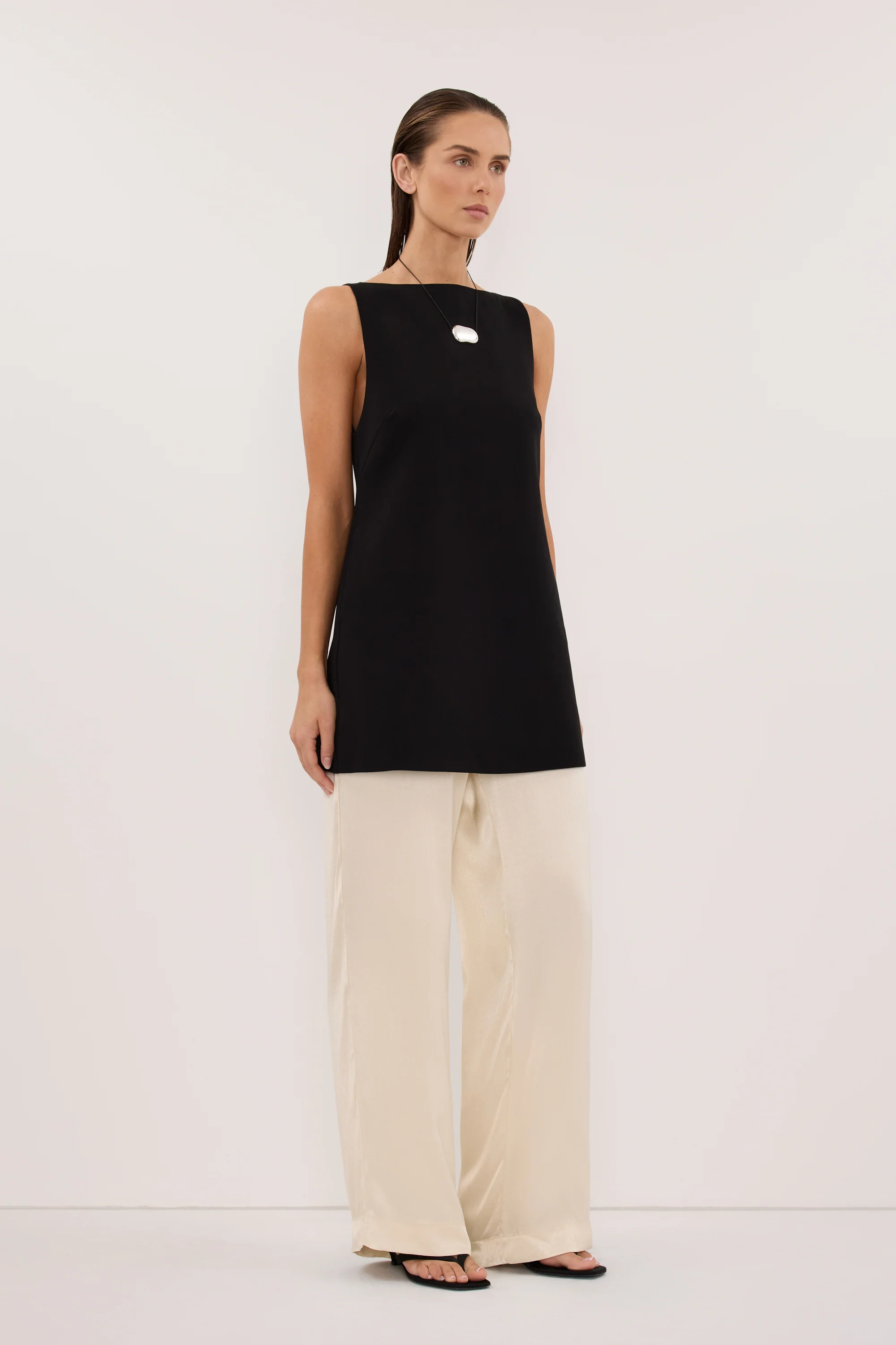 MONICA CREAM SATIN PANT - Image 3