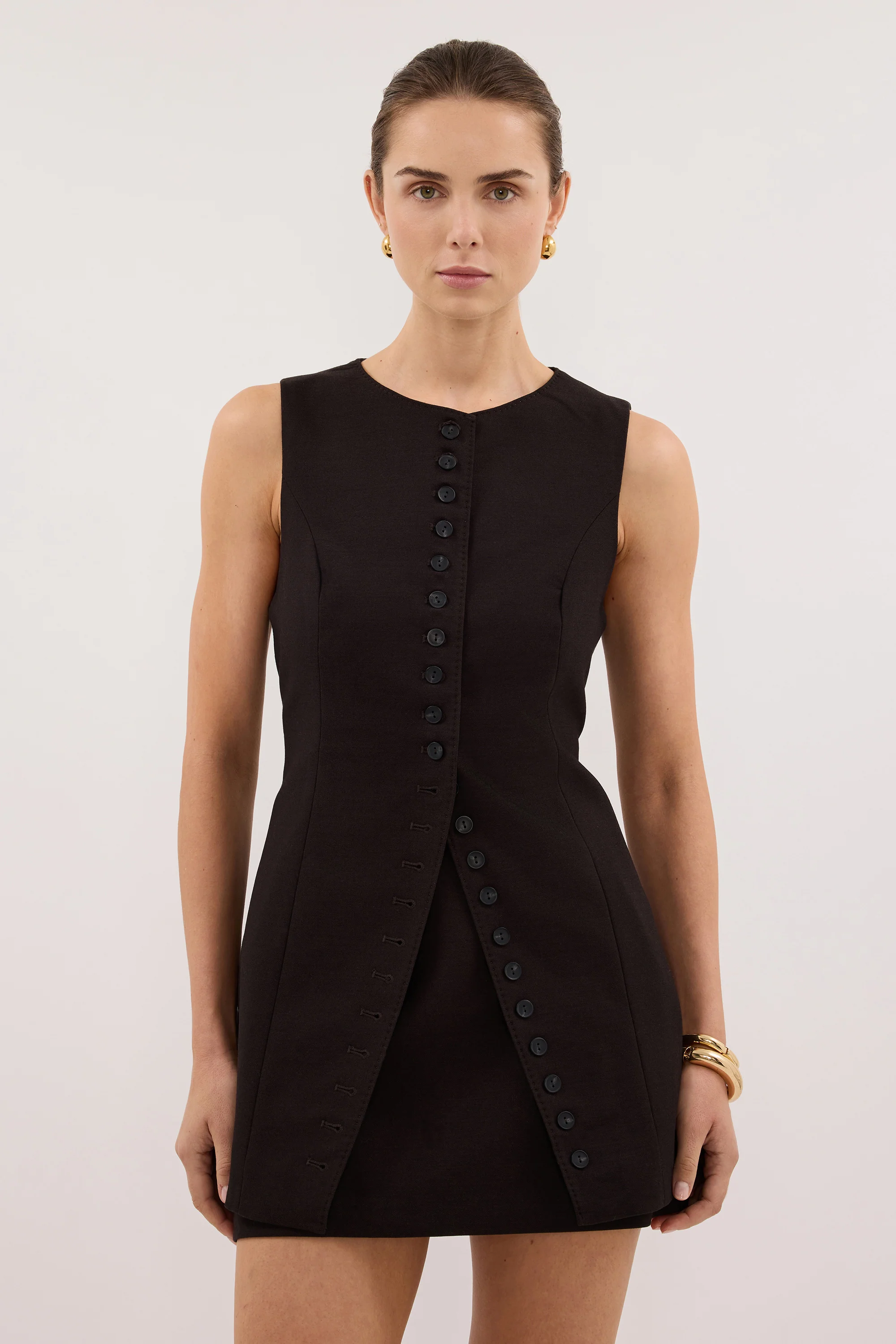 MONIQUE PEAT CHOC TAILORED VEST - Image 2