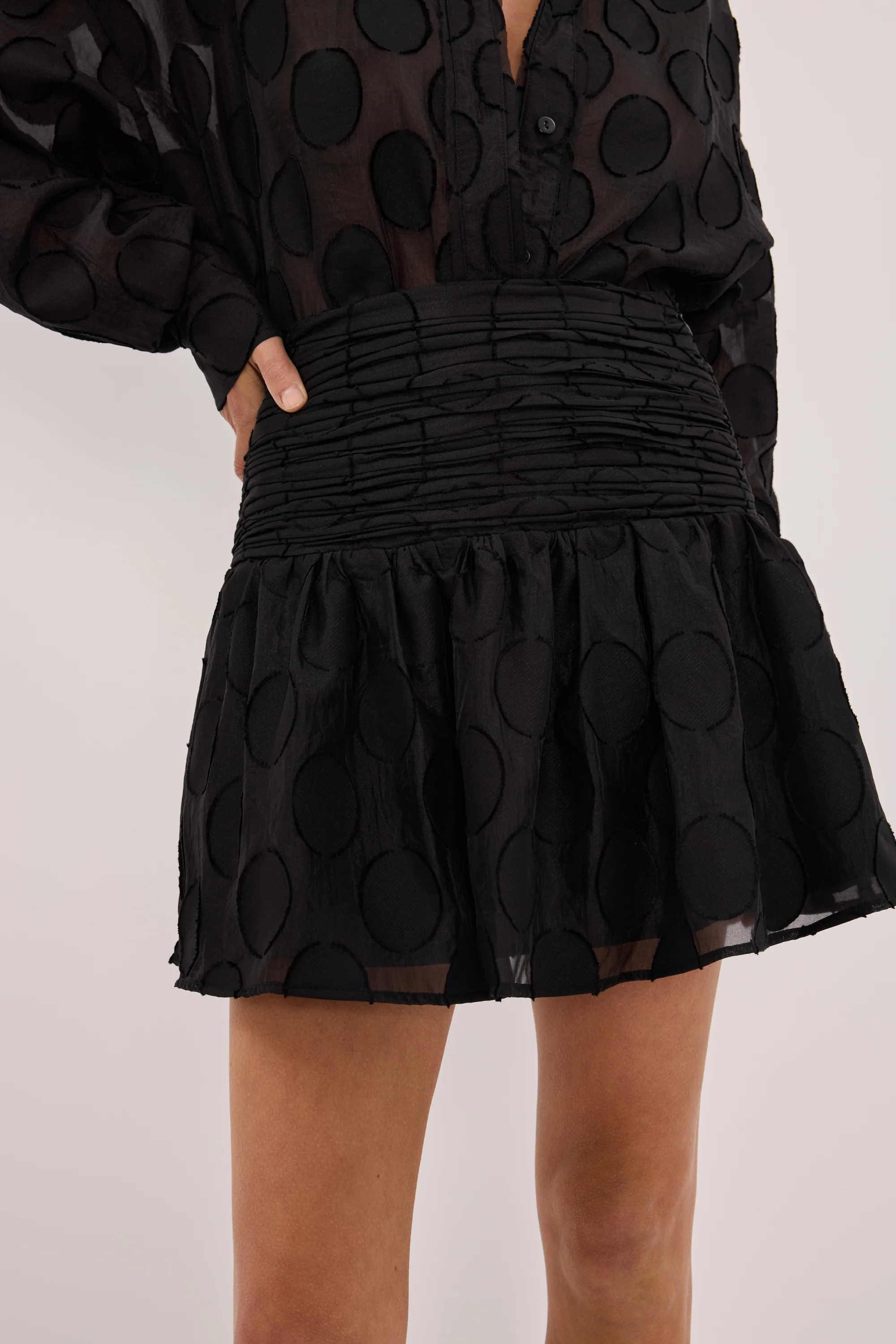 MONTANA BLACK JACQUARD MINI SKIRT - Image 5