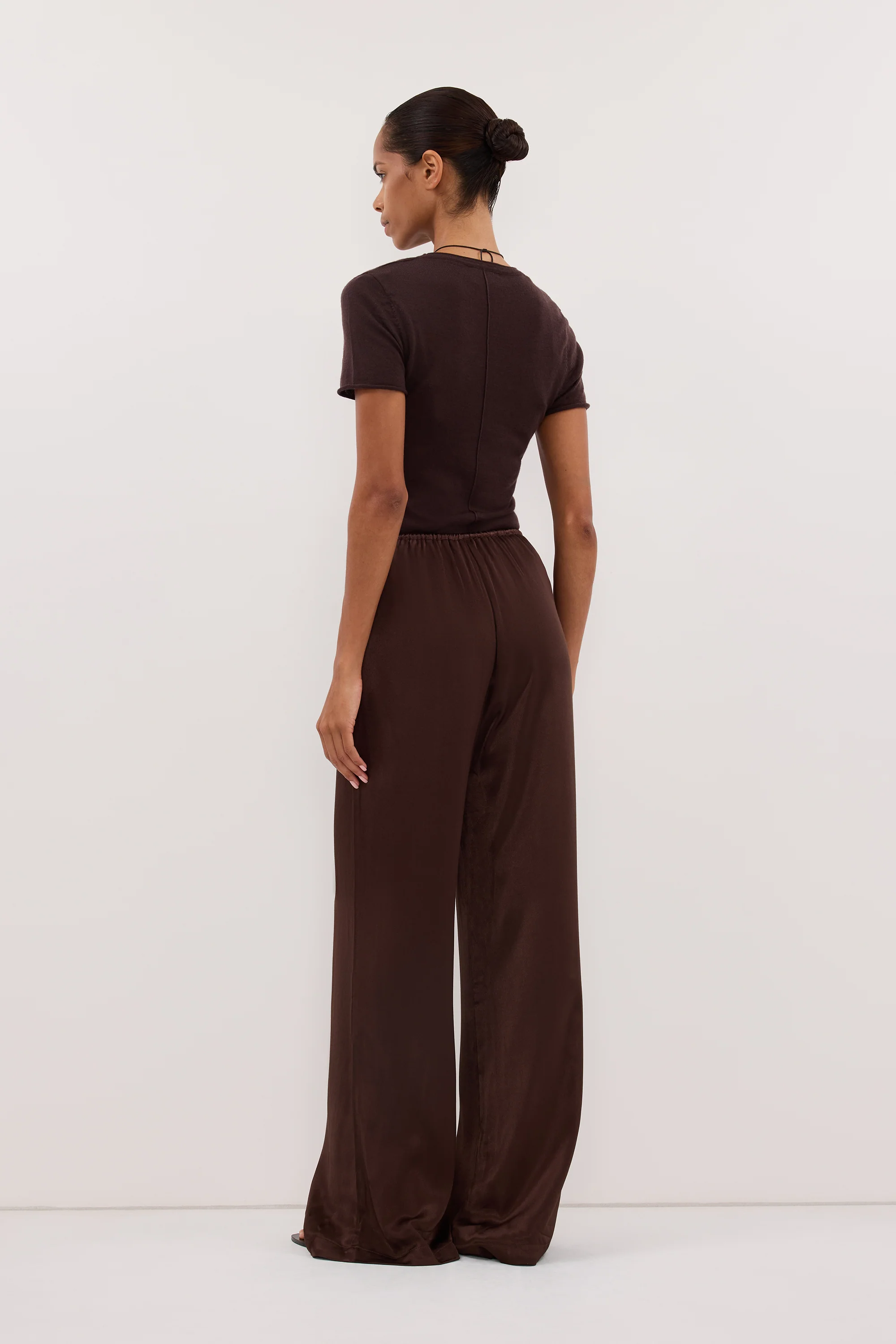MYA BITTER CHOC SATIN PANT - Image 4