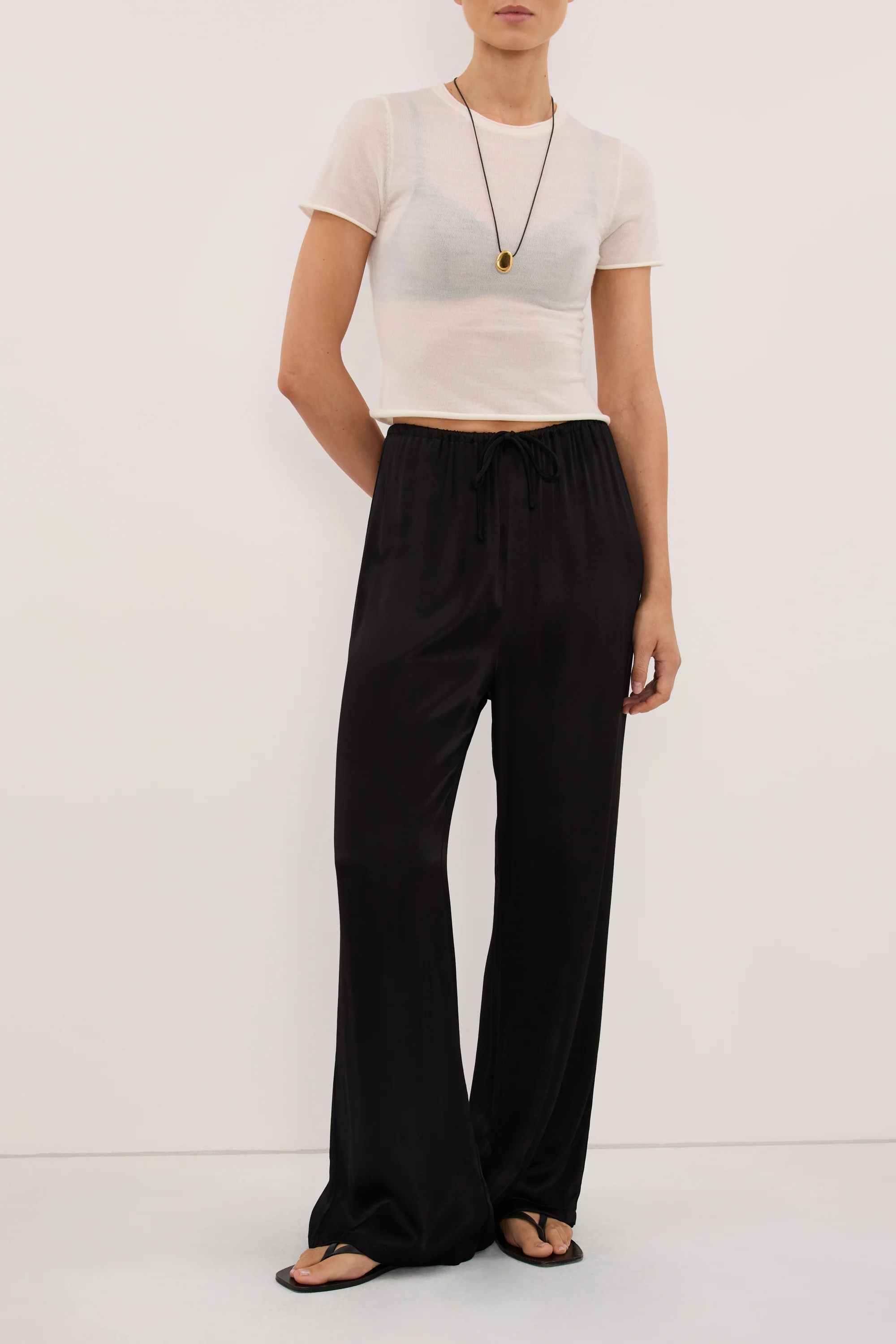 MYA BLACK SATIN PANT - Image 3