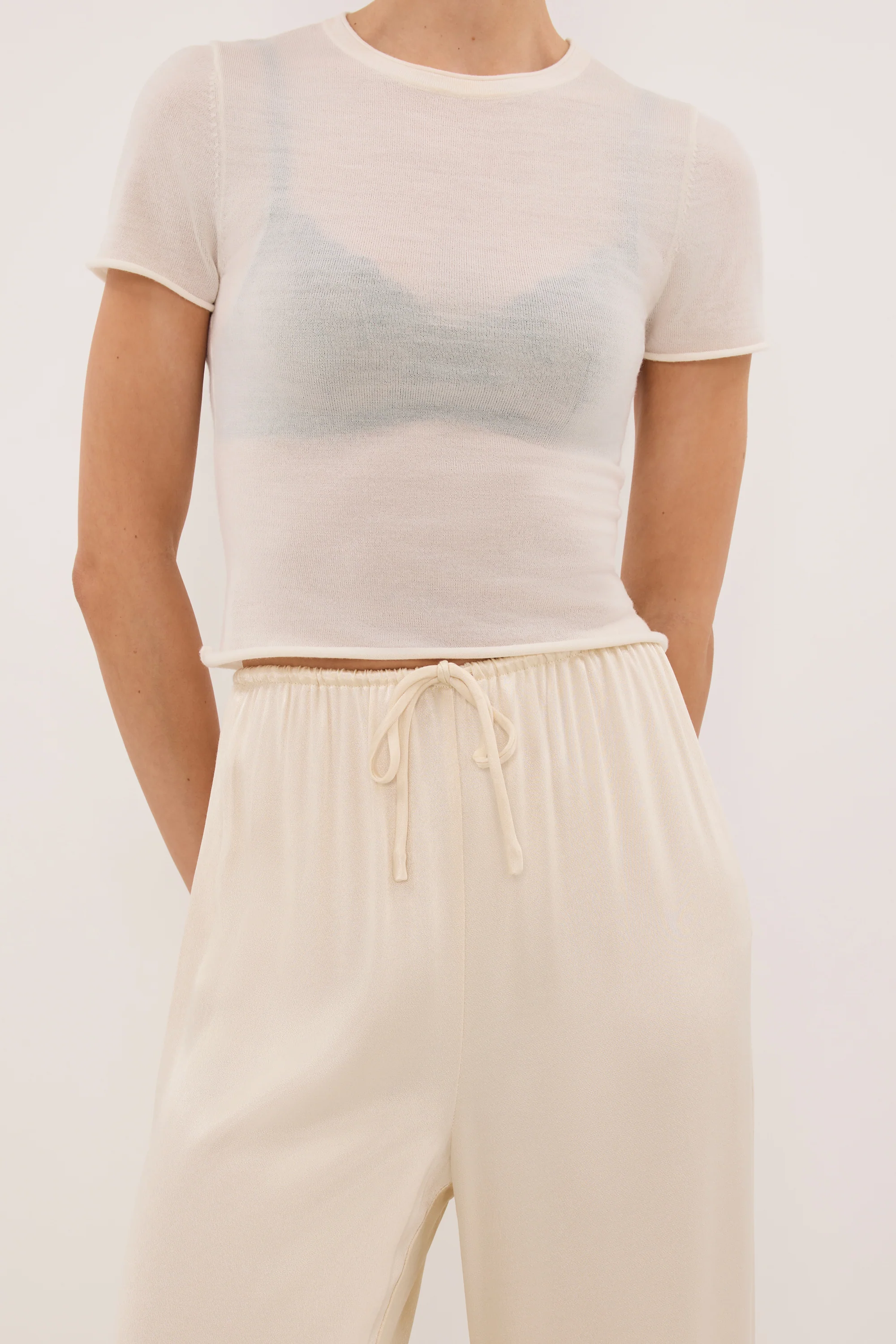 MYA CREAM SATIN PANT - Image 5
