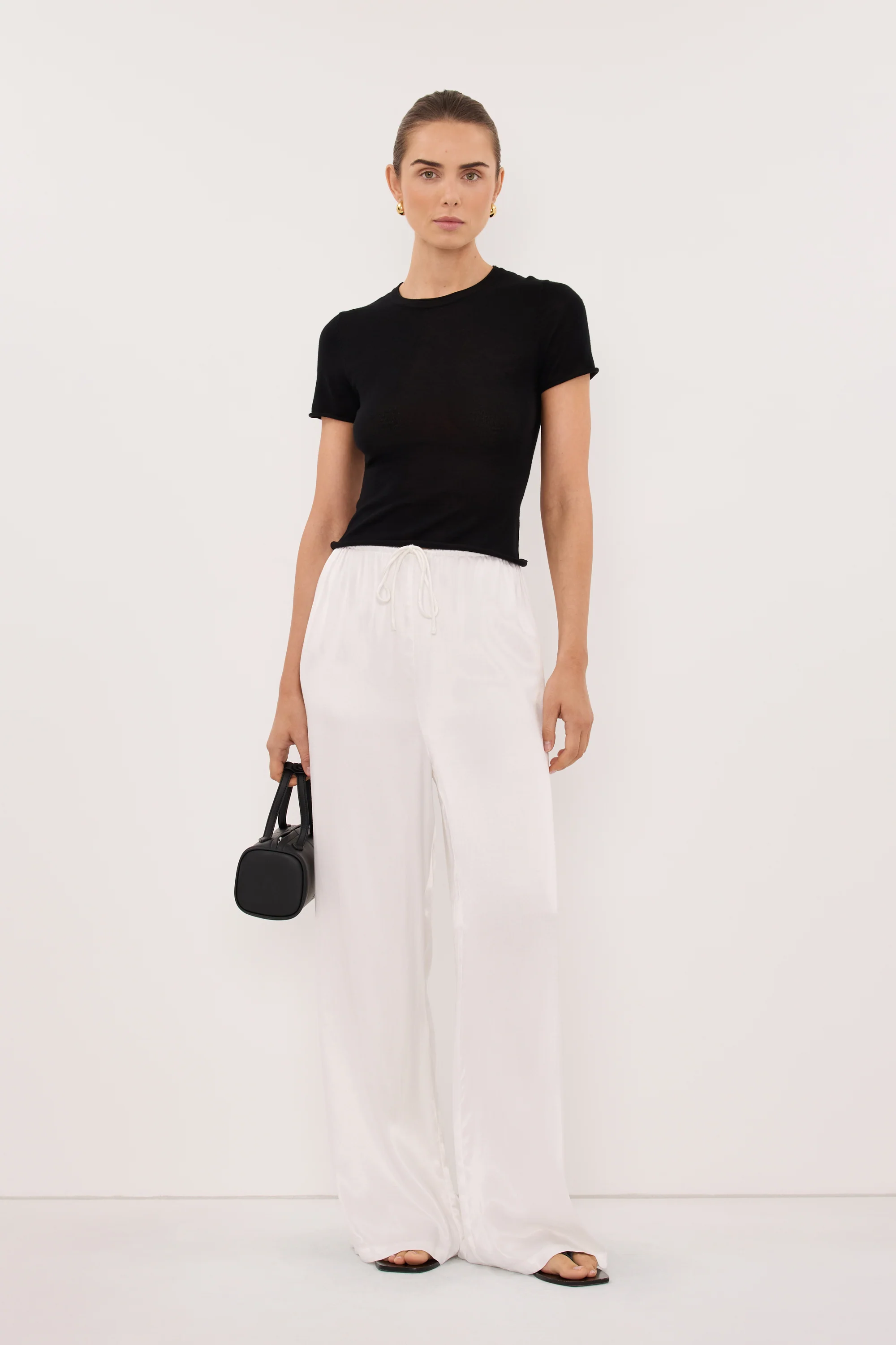 MYA WHITE SATIN PANT - Image 2