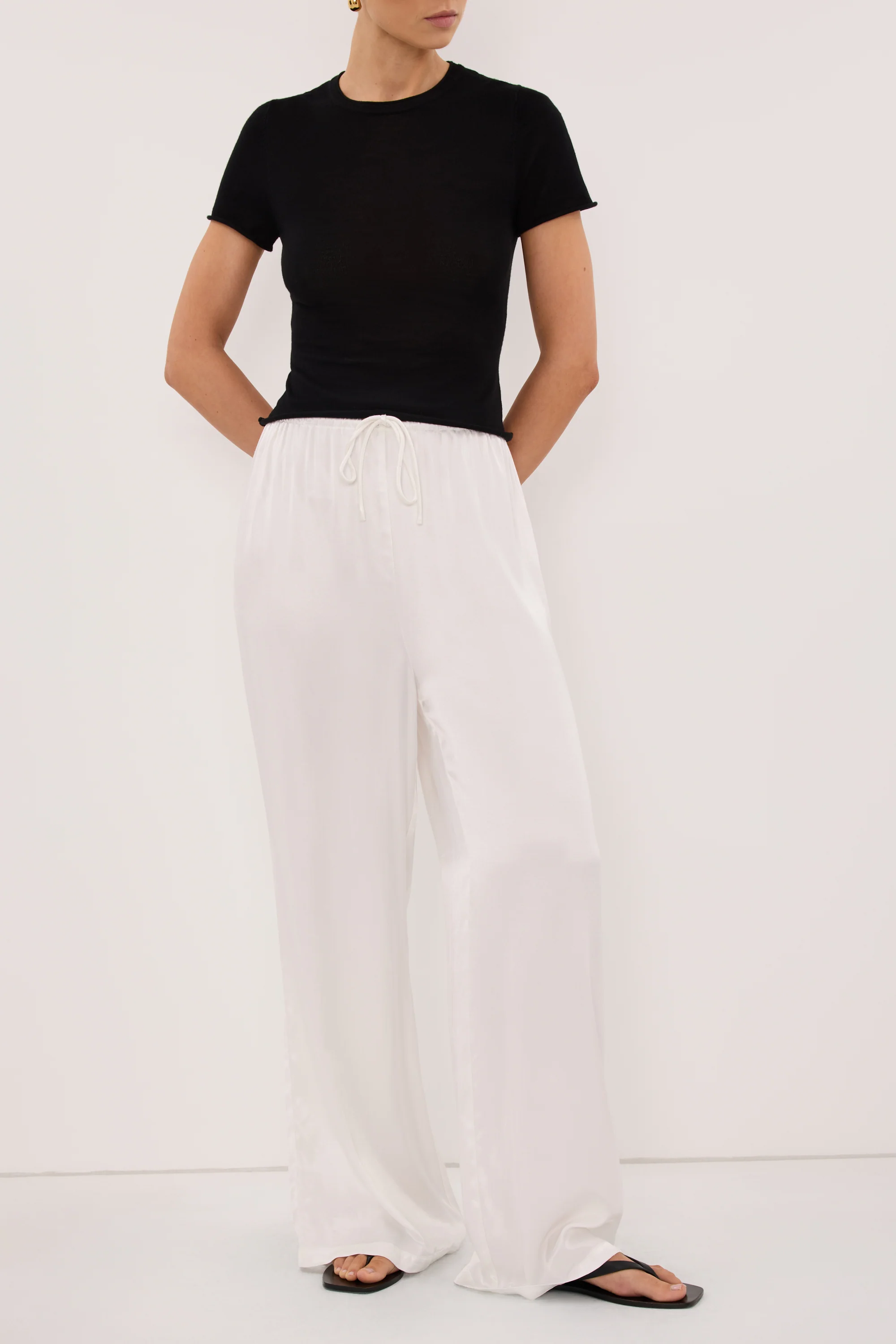 MYA WHITE SATIN PANT - Image 3