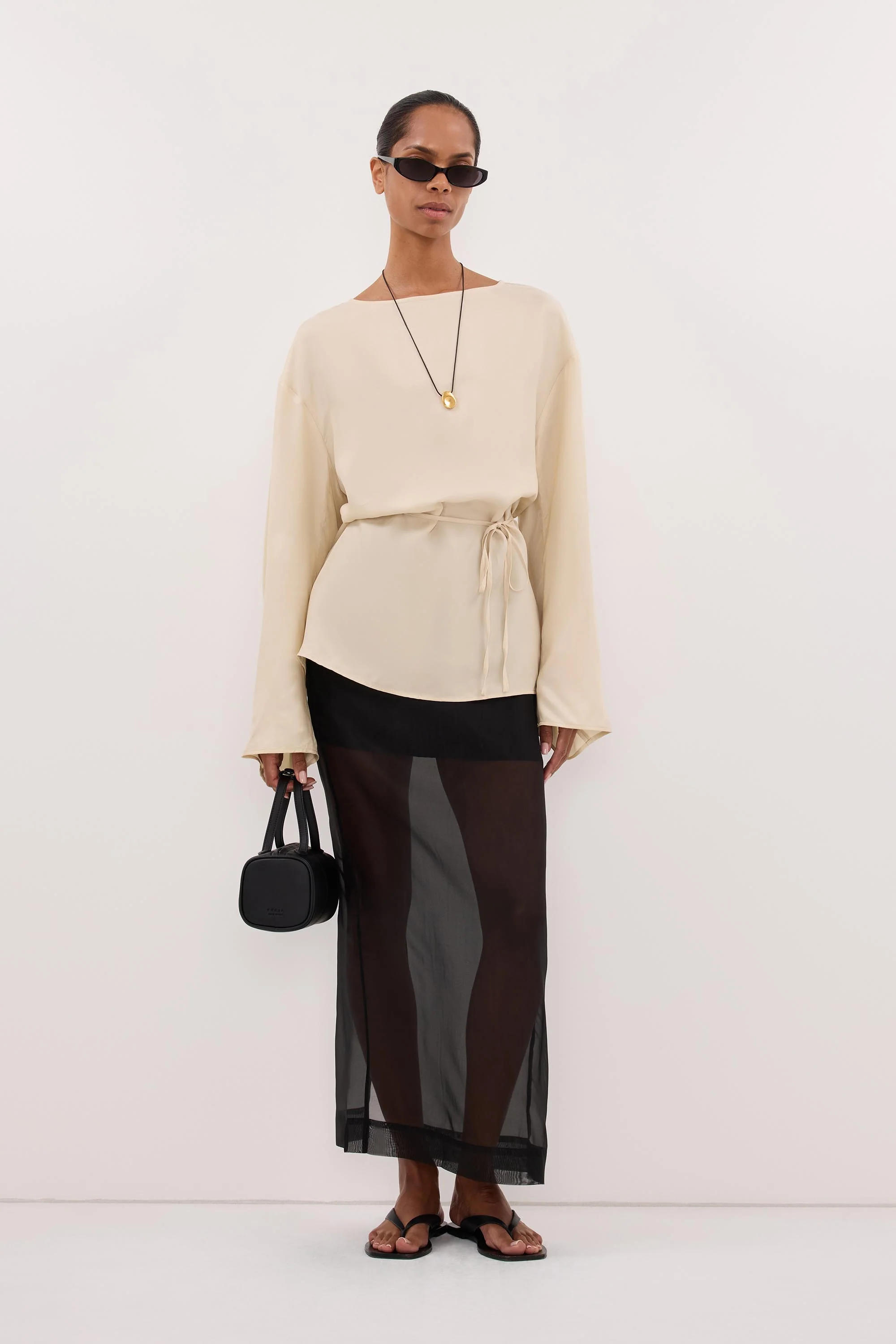 MYLAH STRAW CUPRO COCOON TOP