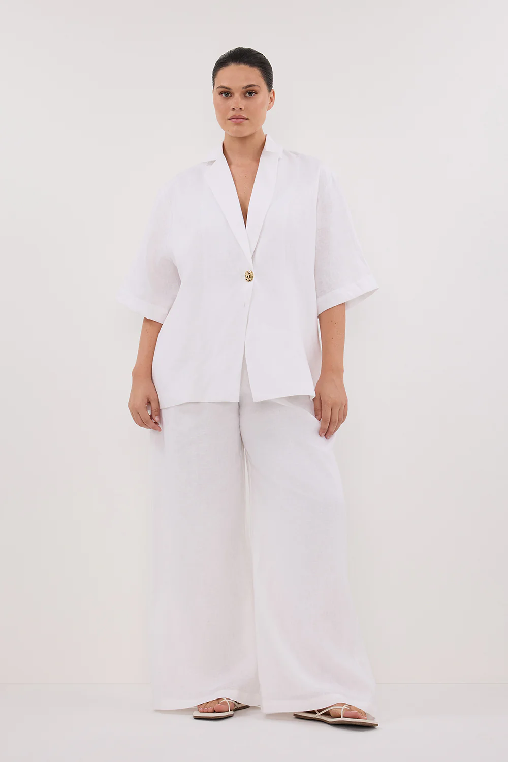 NALA WHITE LINEN RESORT SHIRT - Image 6