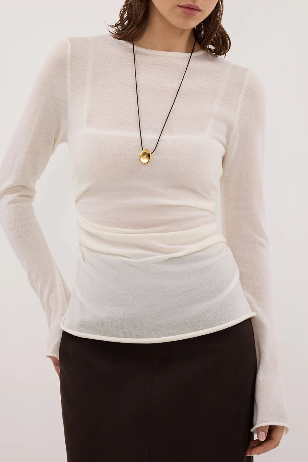 NICO OFF WHITE MERINO KNIT TOP - Image 5