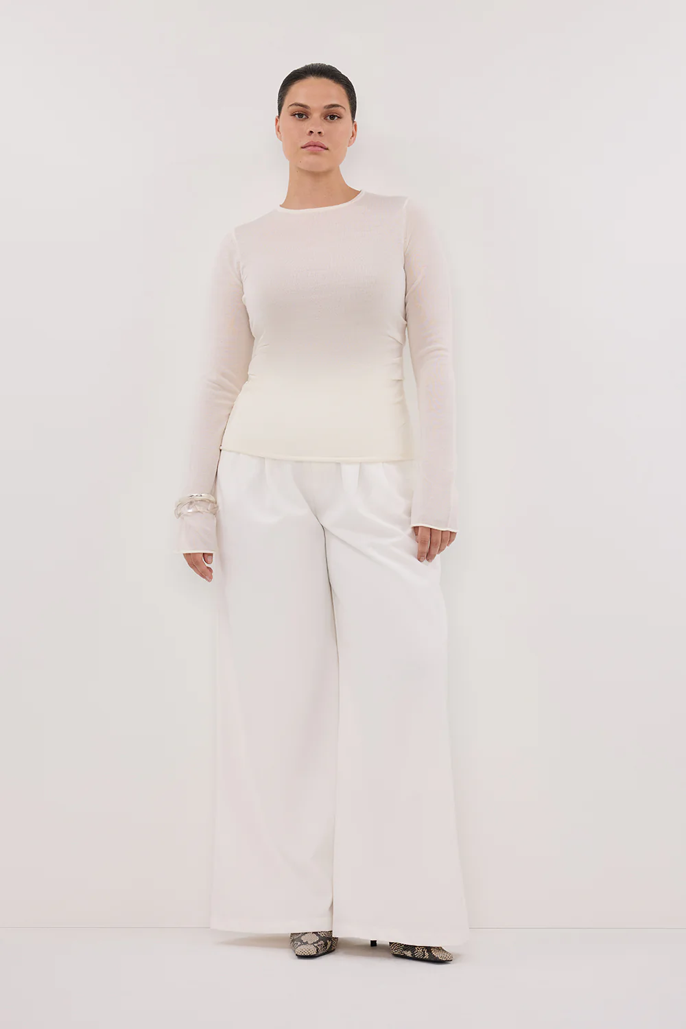 NICO OFF WHITE MERINO KNIT TOP - Image 6