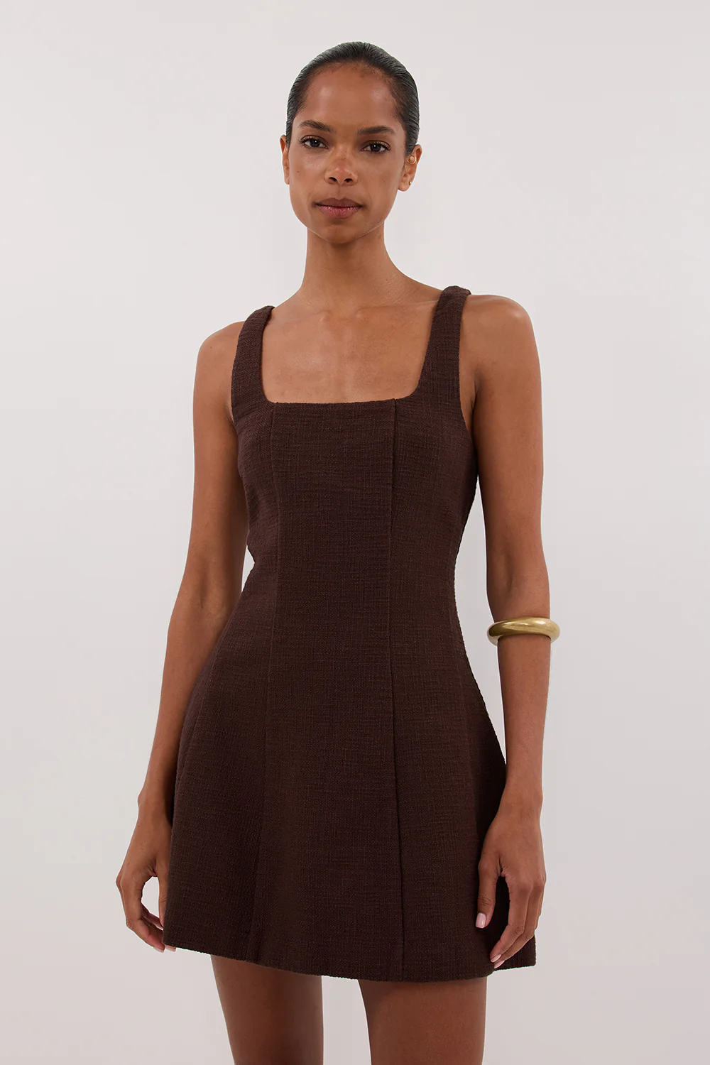 NIEVE CHOCOLATE SLEEVELESS MINI DRESS - Image 2