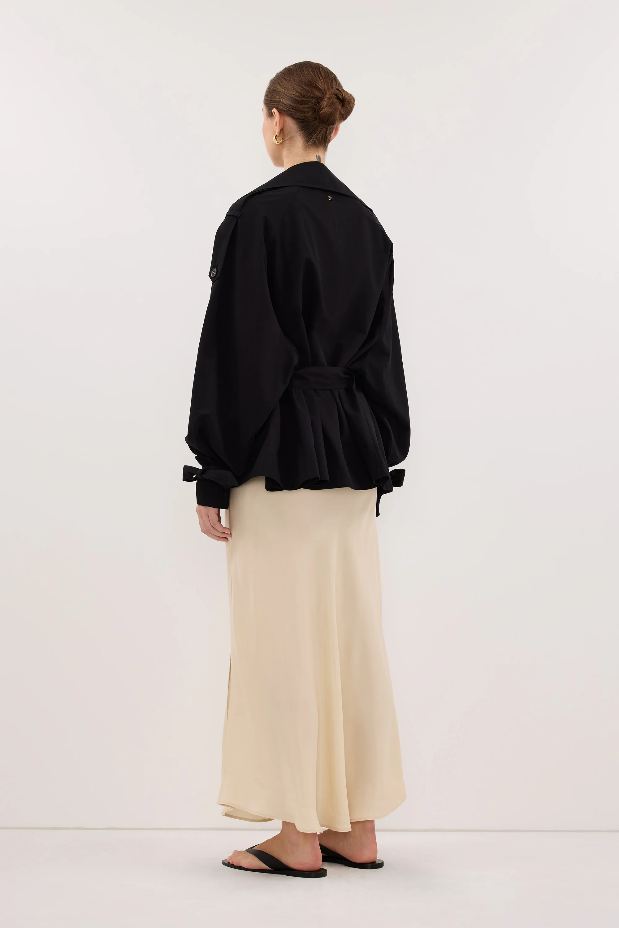 NINA BLACK LIGHTWEIGHT MINI TRENCH - Image 3
