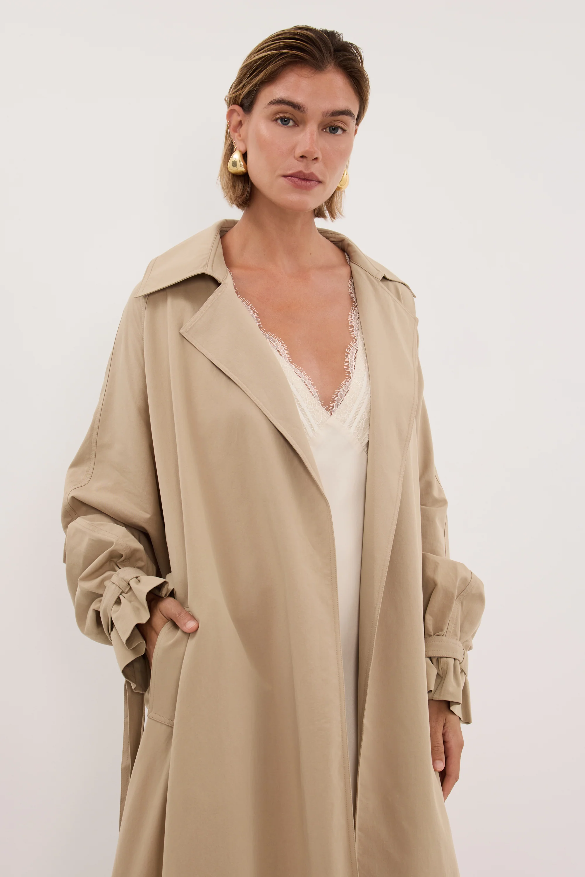 NINA STONE LIGHTWEIGHT TRENCH COAT - Image 3