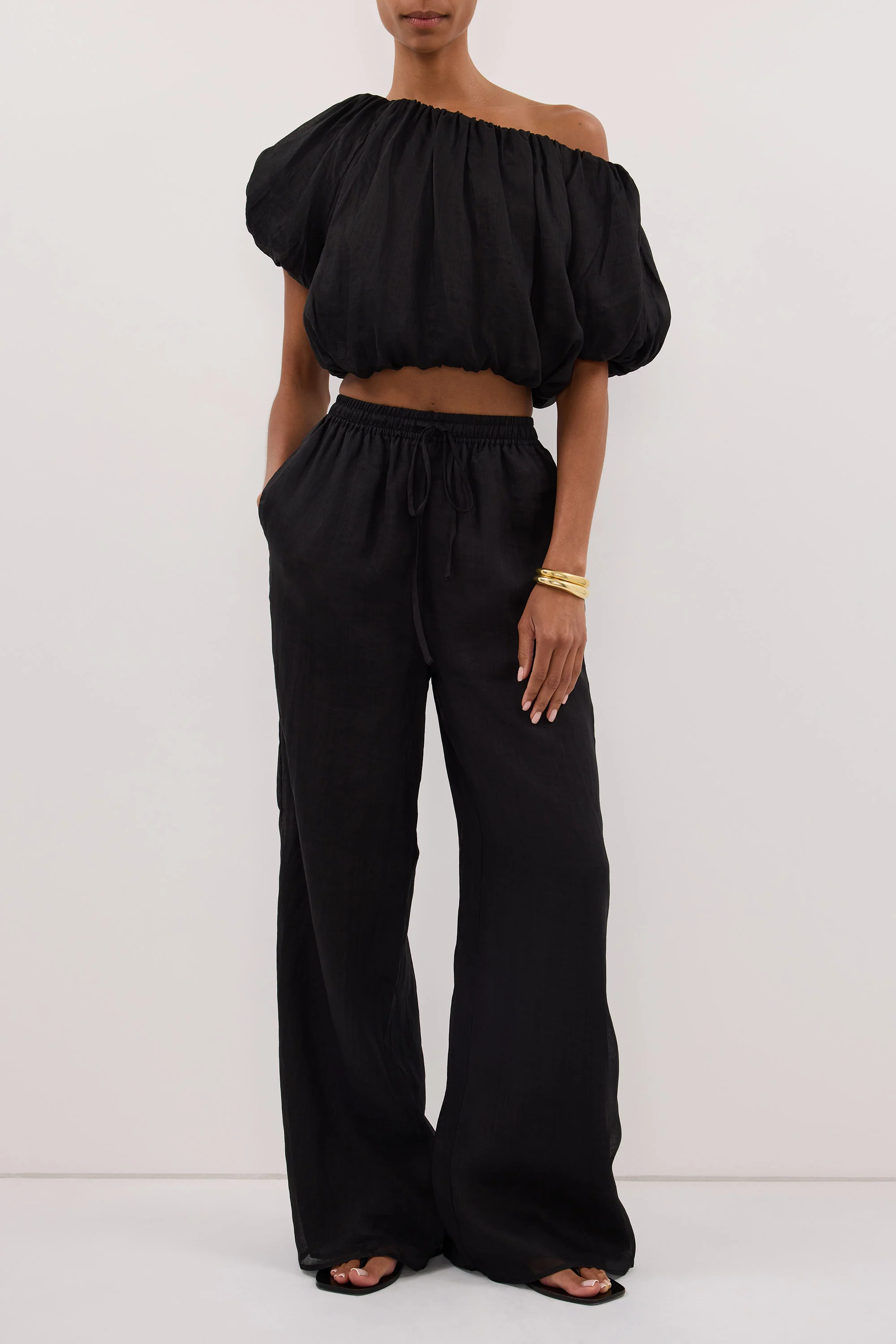 NOA BLACK LINEN PANT - Image 2