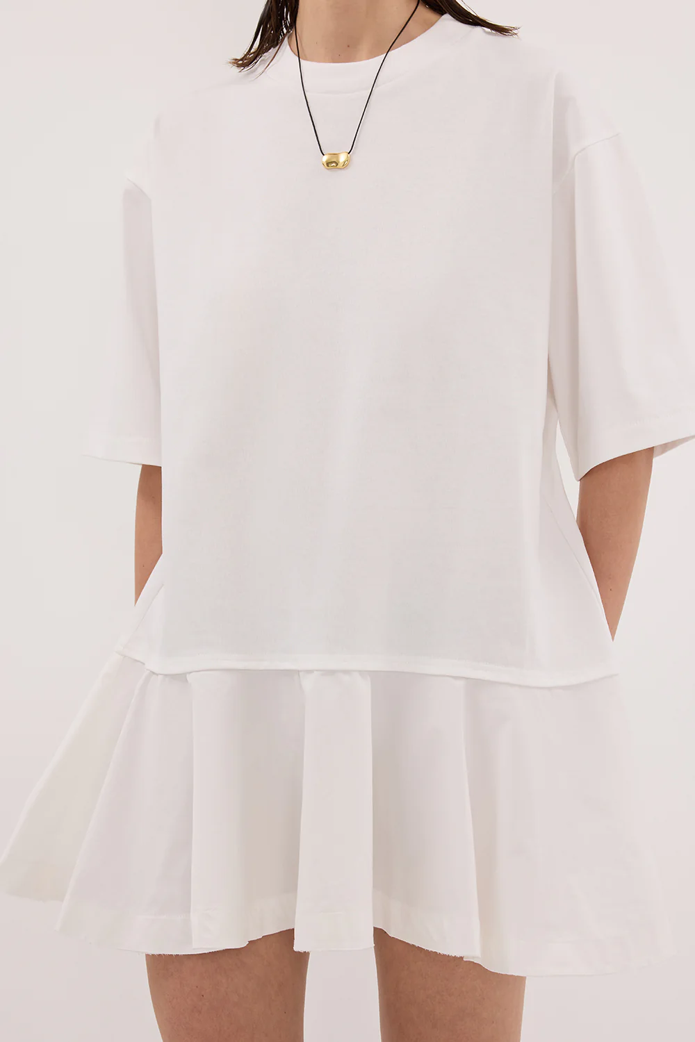 NOAH WHITE SHORT SLEEVE RUFFLE MINI DRESS - Image 5
