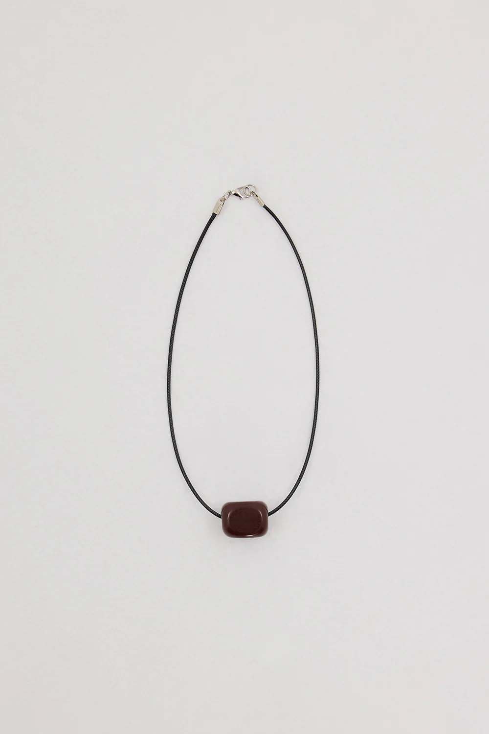 NURI STUDIO GLASS CUBE BROWN NECKLACE