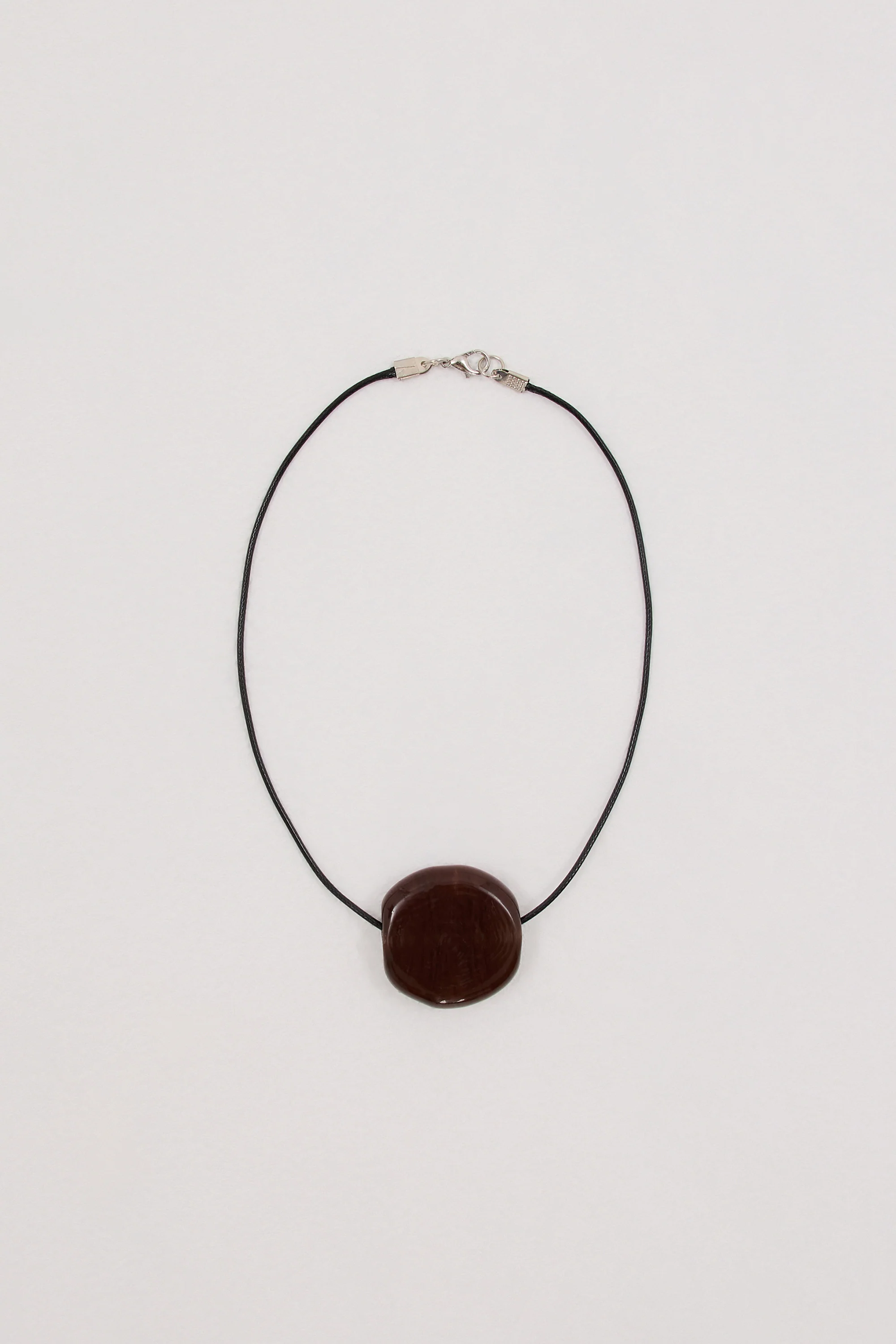 NURI STUDIOS BROWN GLASS CIRCLE NECKLACE