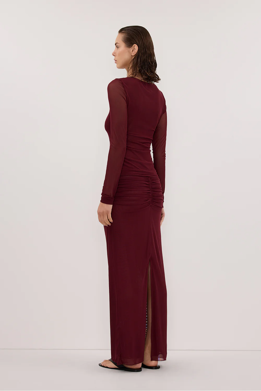NYRA WINE COLUMN MIDI SKIRT - Image 5