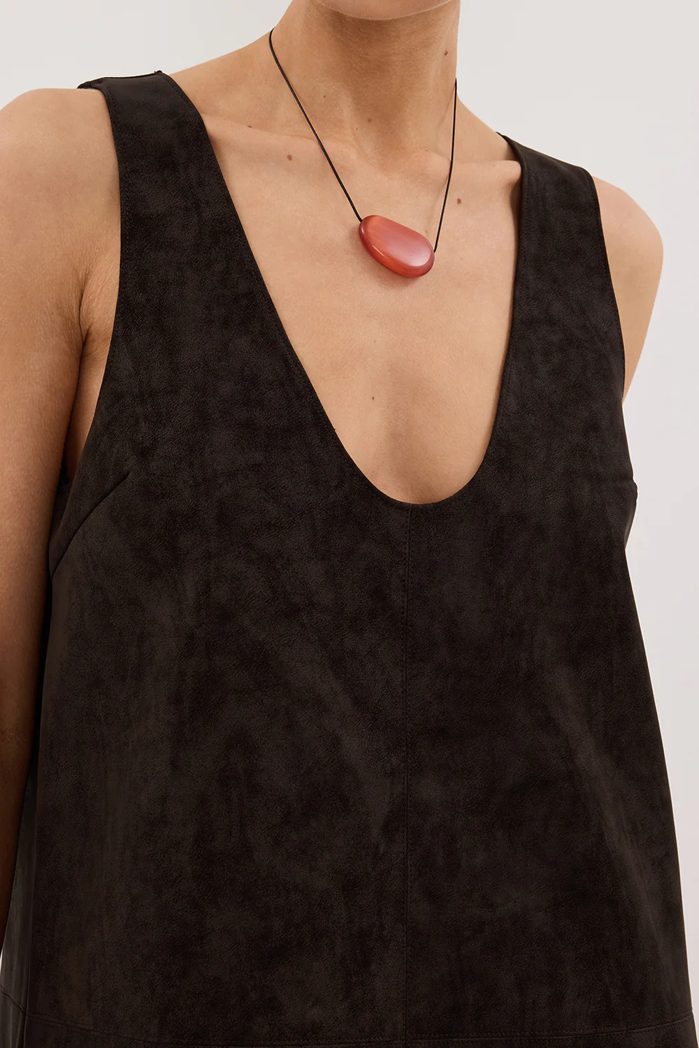 OAKLAND CHOC FAUX SUEDE MINI DRESS - Image 5
