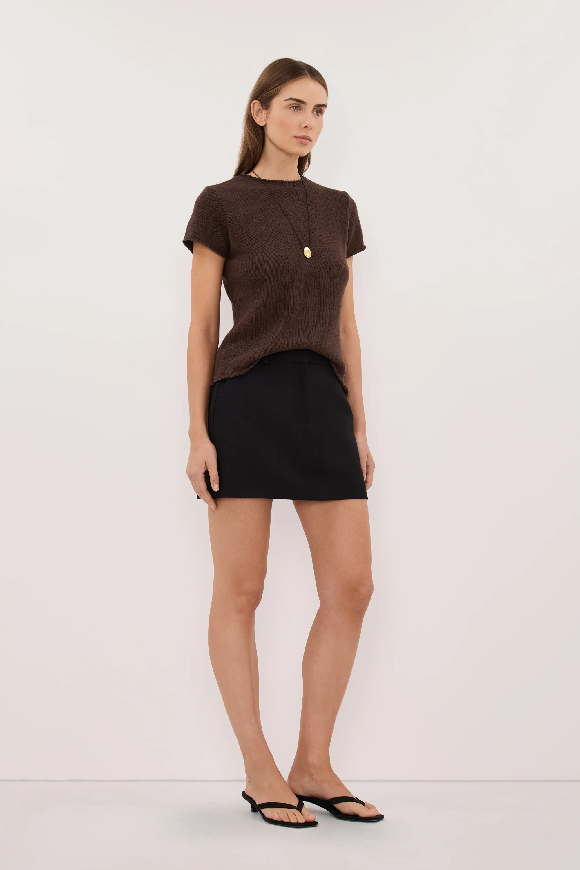 ORIA BURNT CHOC COTTON BABY TEE - Image 3