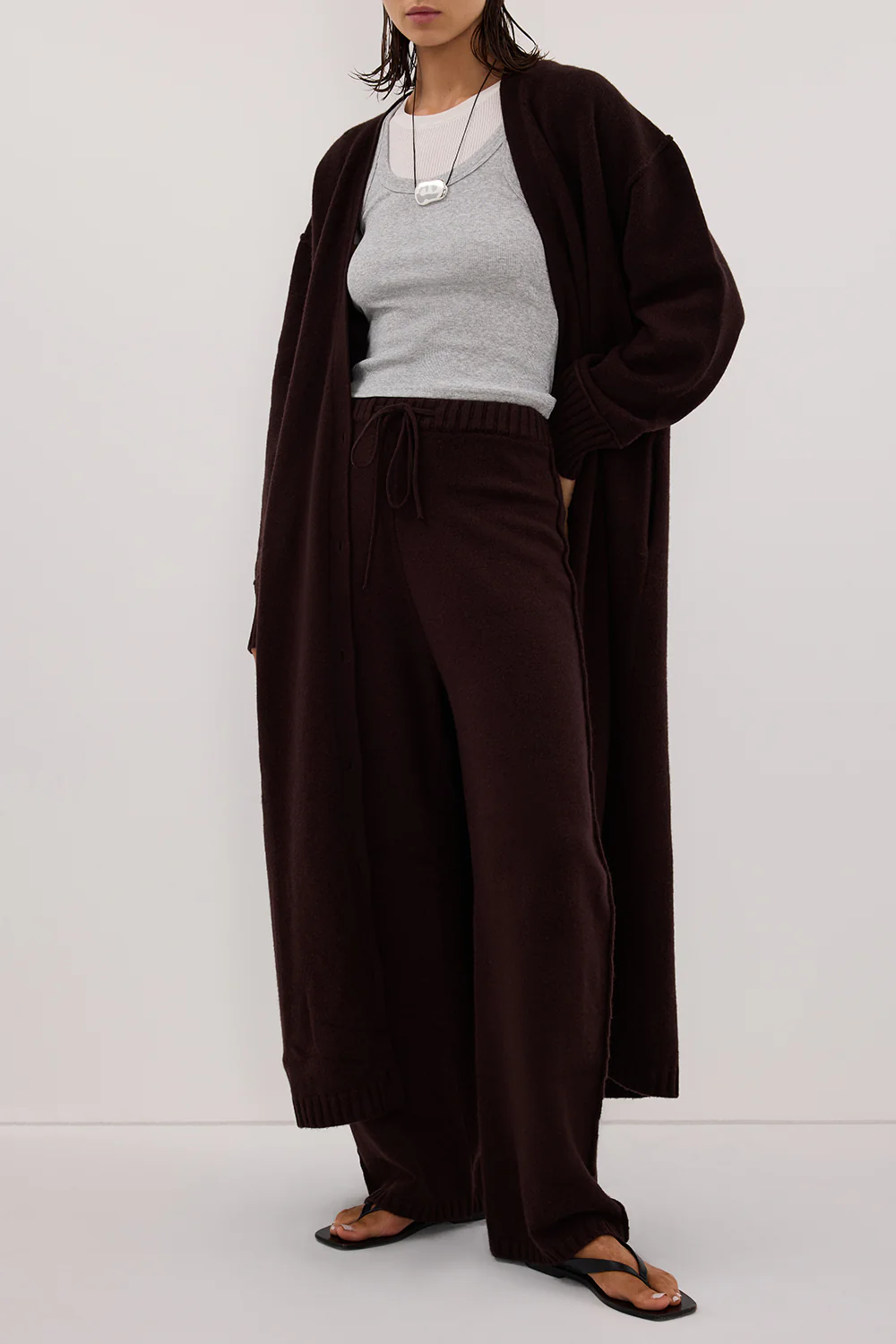PAIGE CHOC WOOL KNIT PANT - Image 2