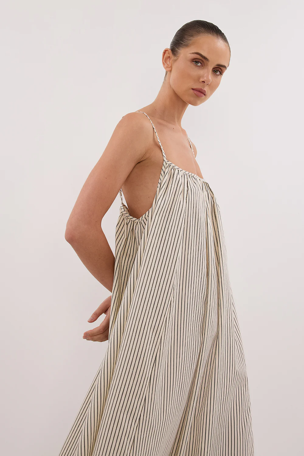 PALMA CREAM SILK BLEND MIDI DRESS - Image 6