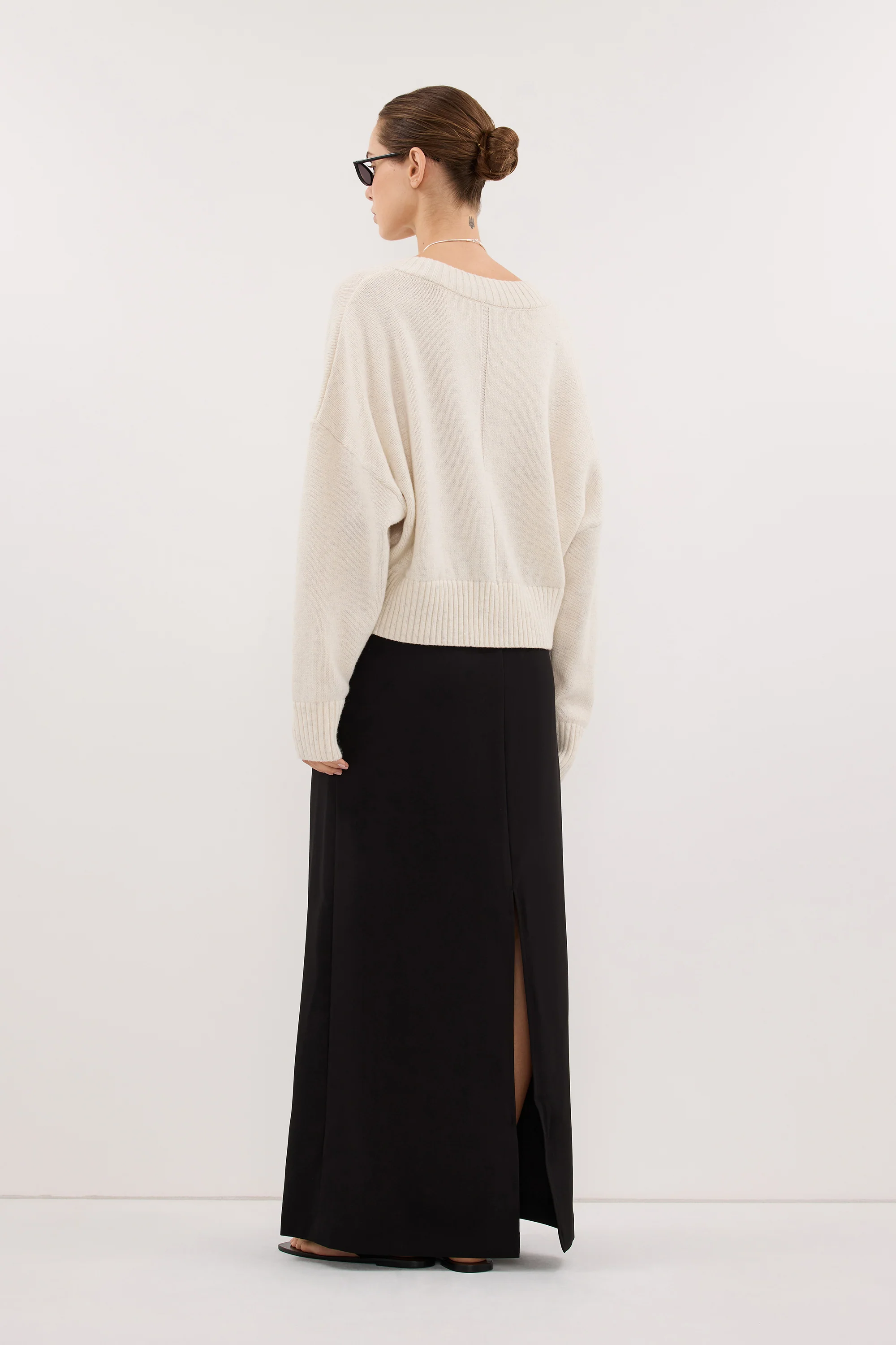 PARKER BLACK TAILORED MAXI SKIRT - Image 4