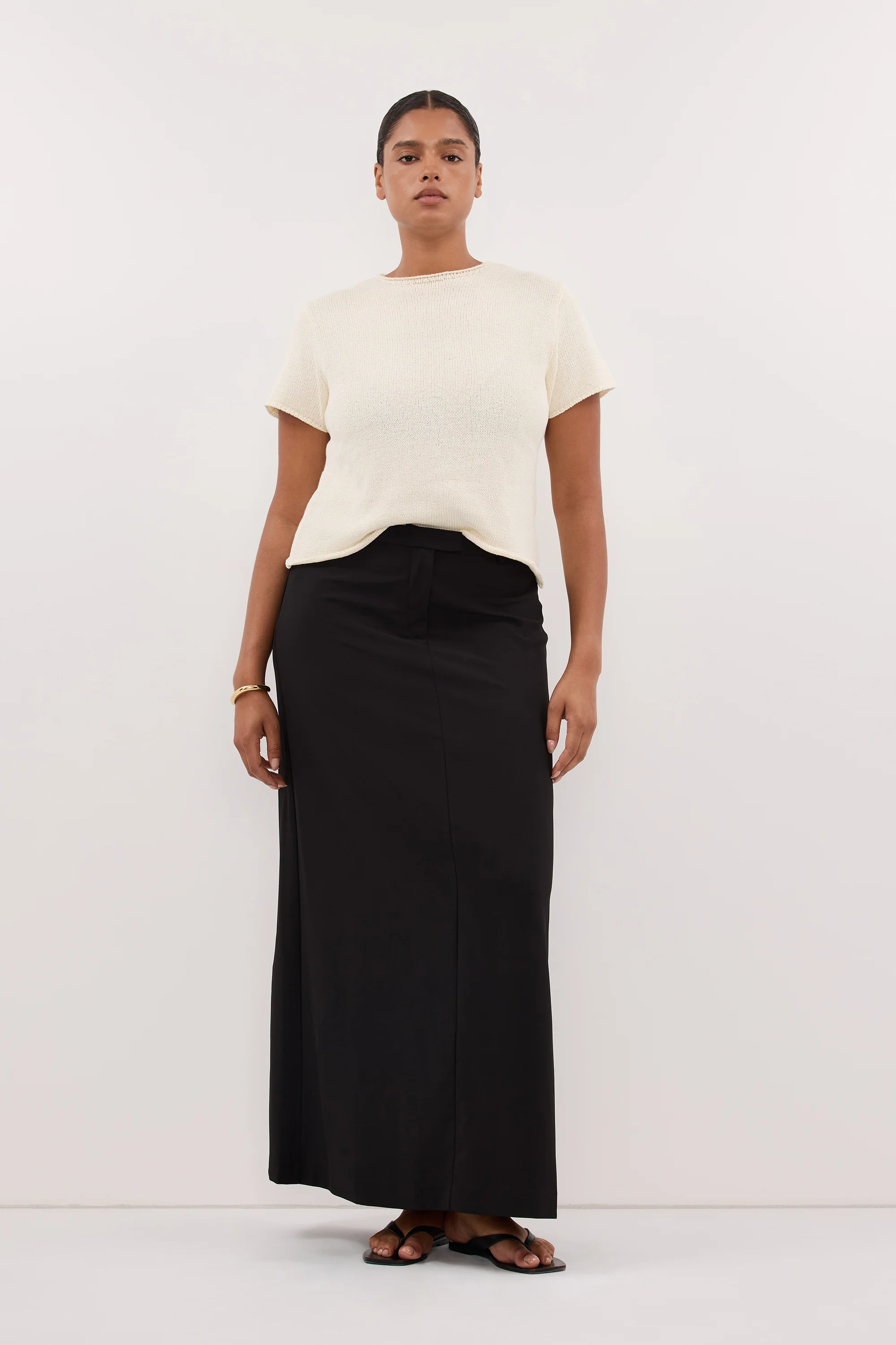 PARKER BLACK TAILORED MAXI SKIRT - Image 7