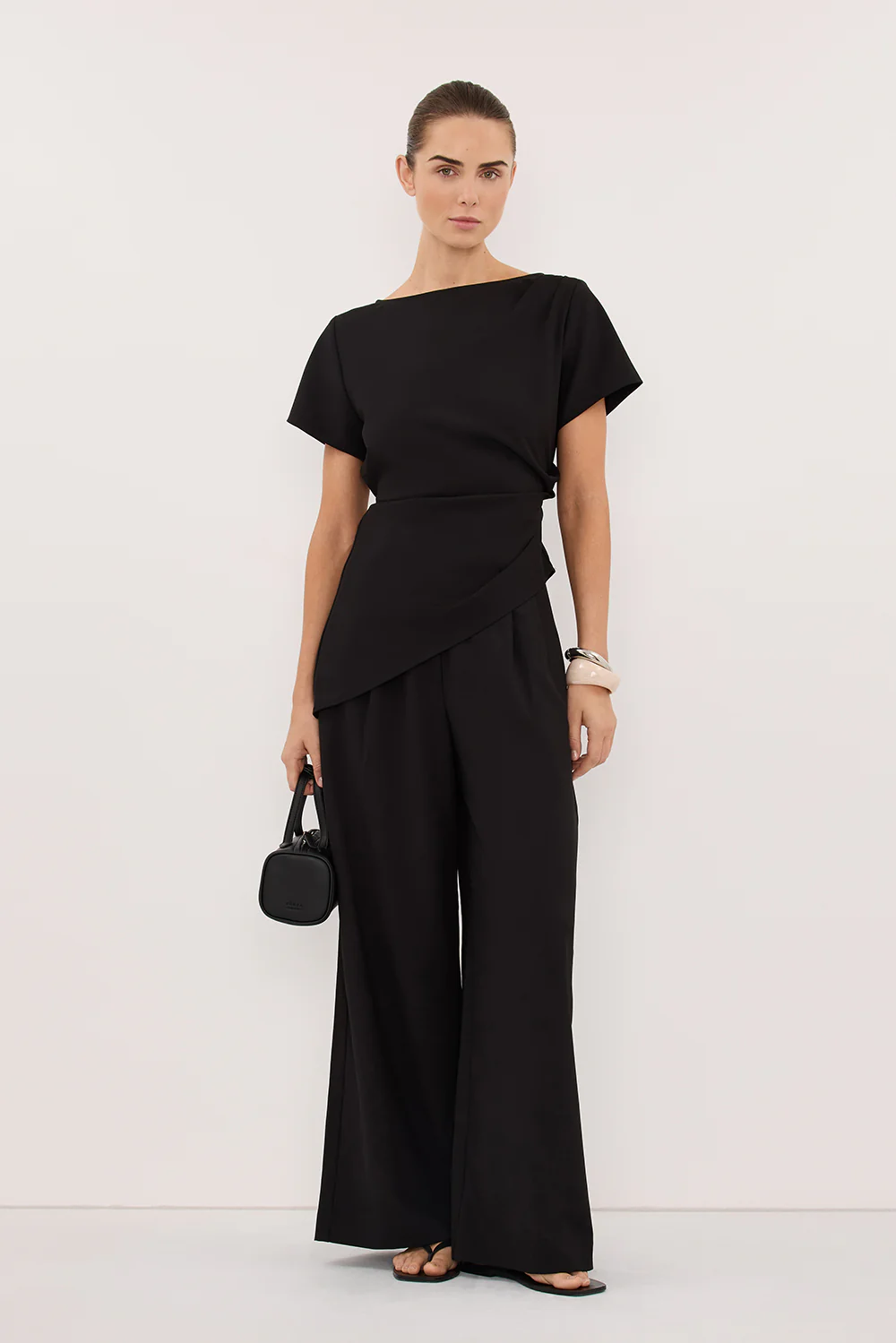 PARKER BLACK TAILORED WIDE LEG PANT