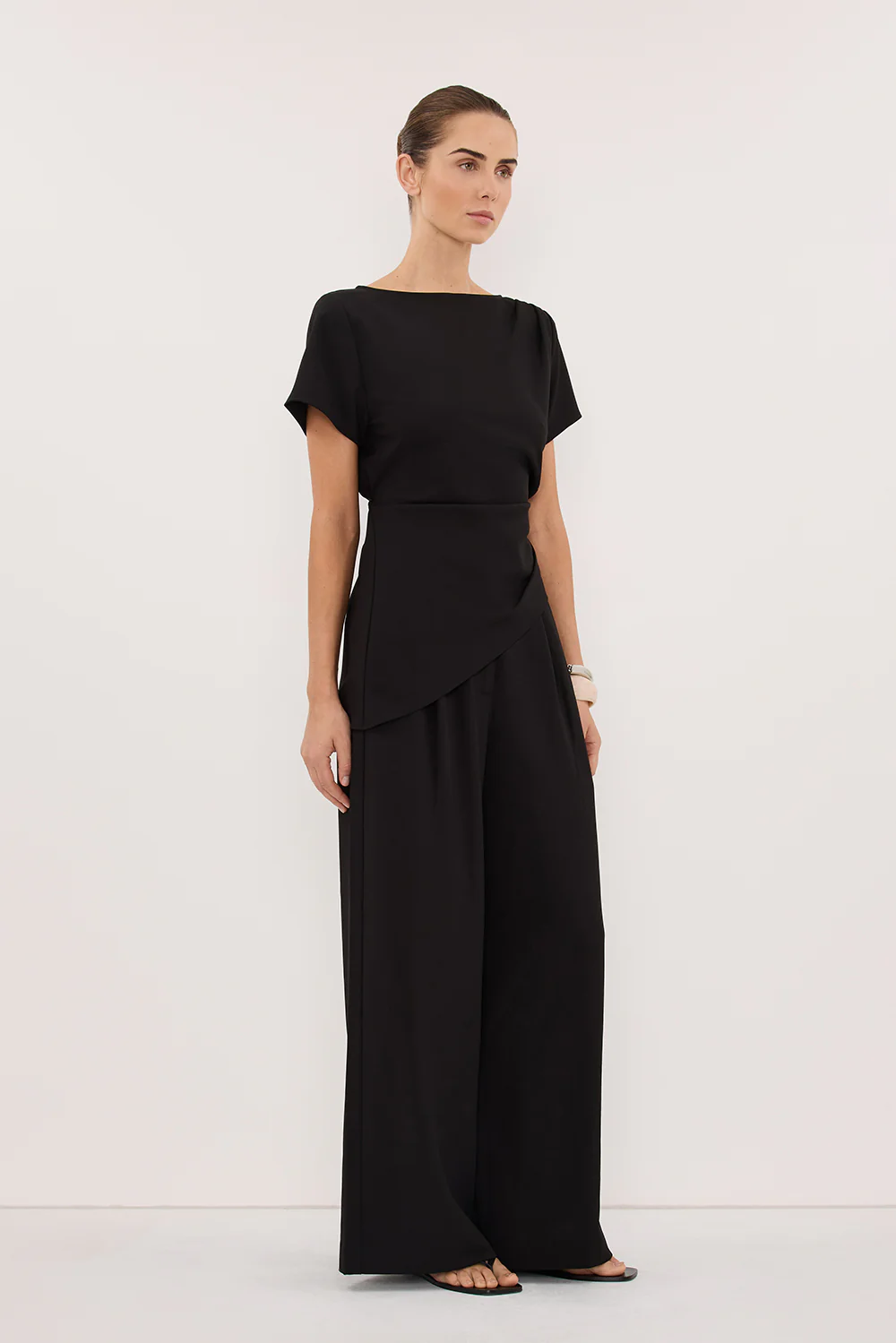 PARKER BLACK TAILORED WIDE LEG PANT - Image 2