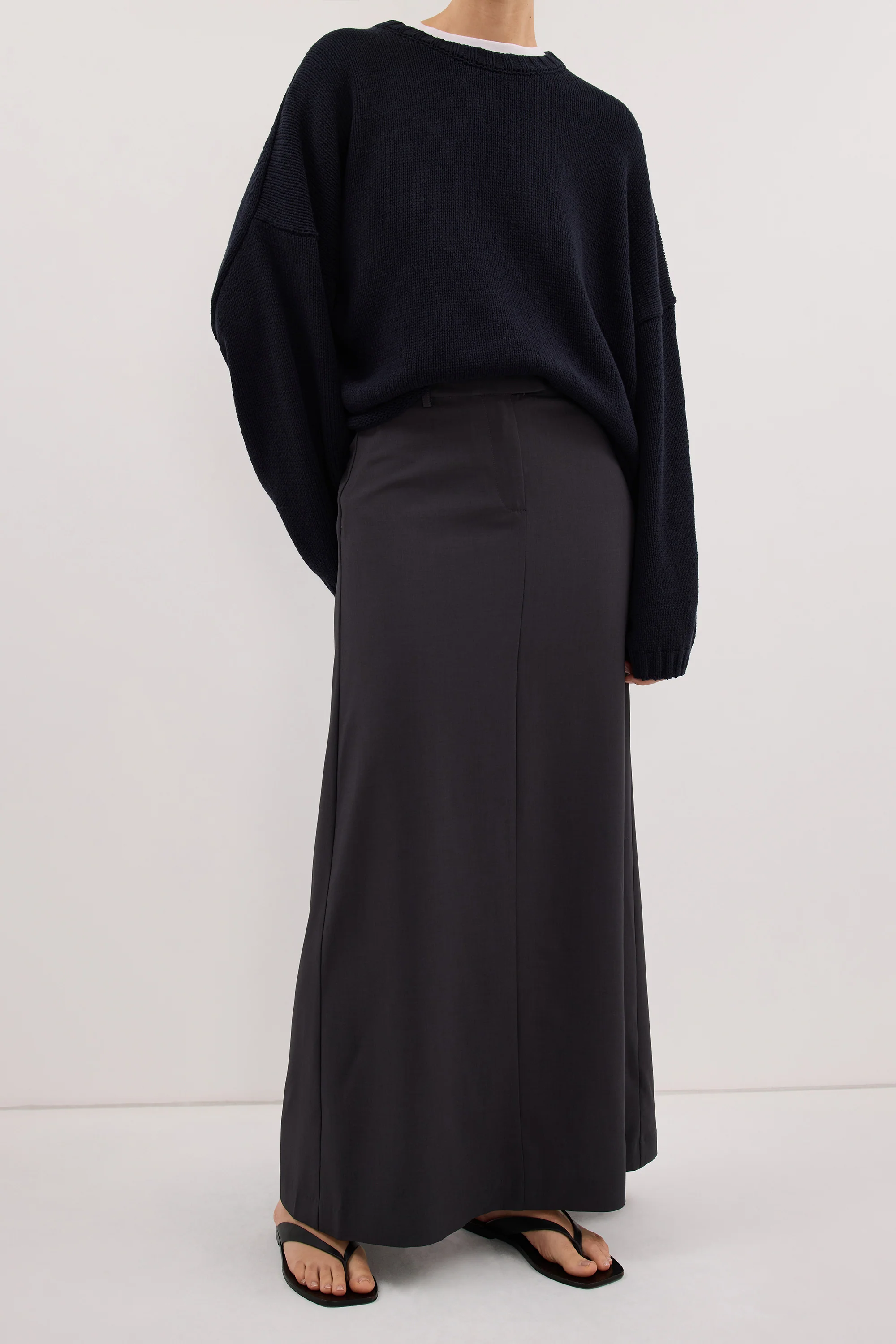PARKER GREY TAILORED MAXI SKIRT - Image 2