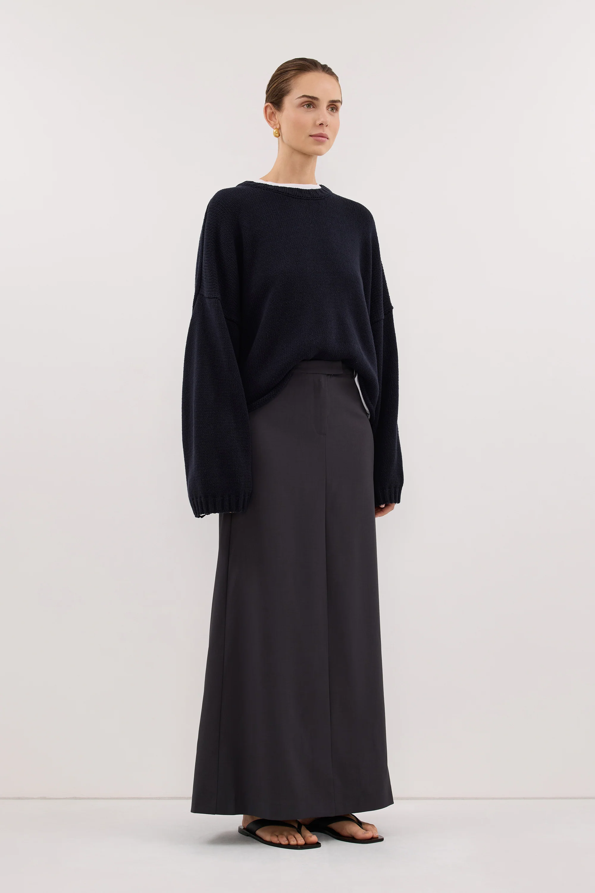 PARKER GREY TAILORED MAXI SKIRT - Image 4