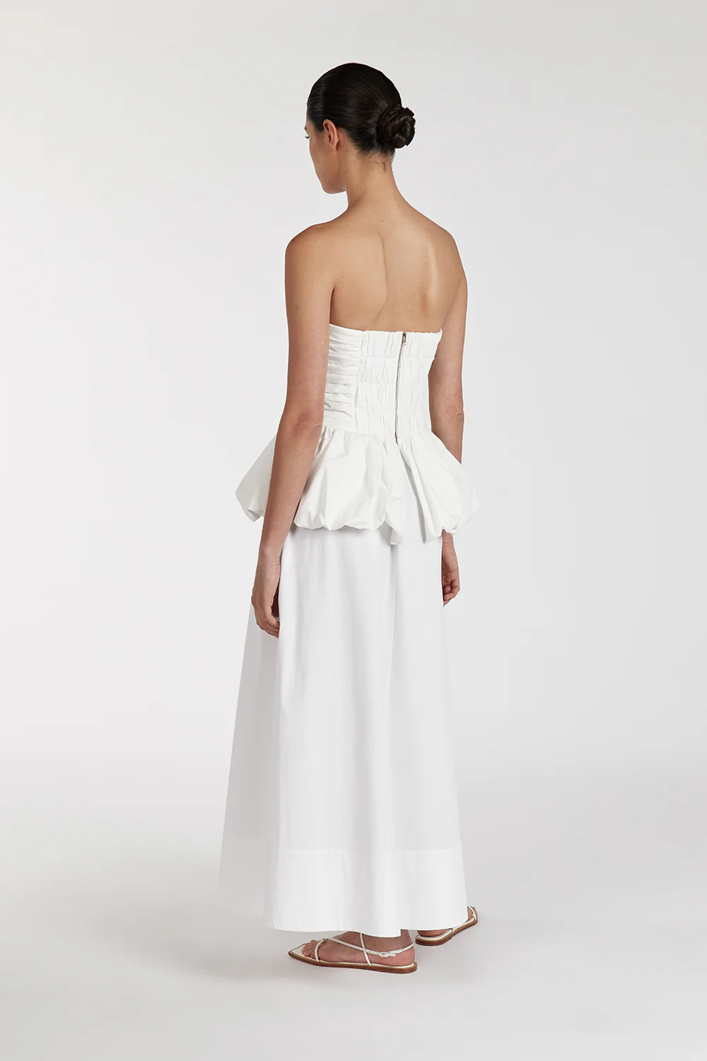 PEGGY WHITE COTTON STRAPLESS TOP - Image 4
