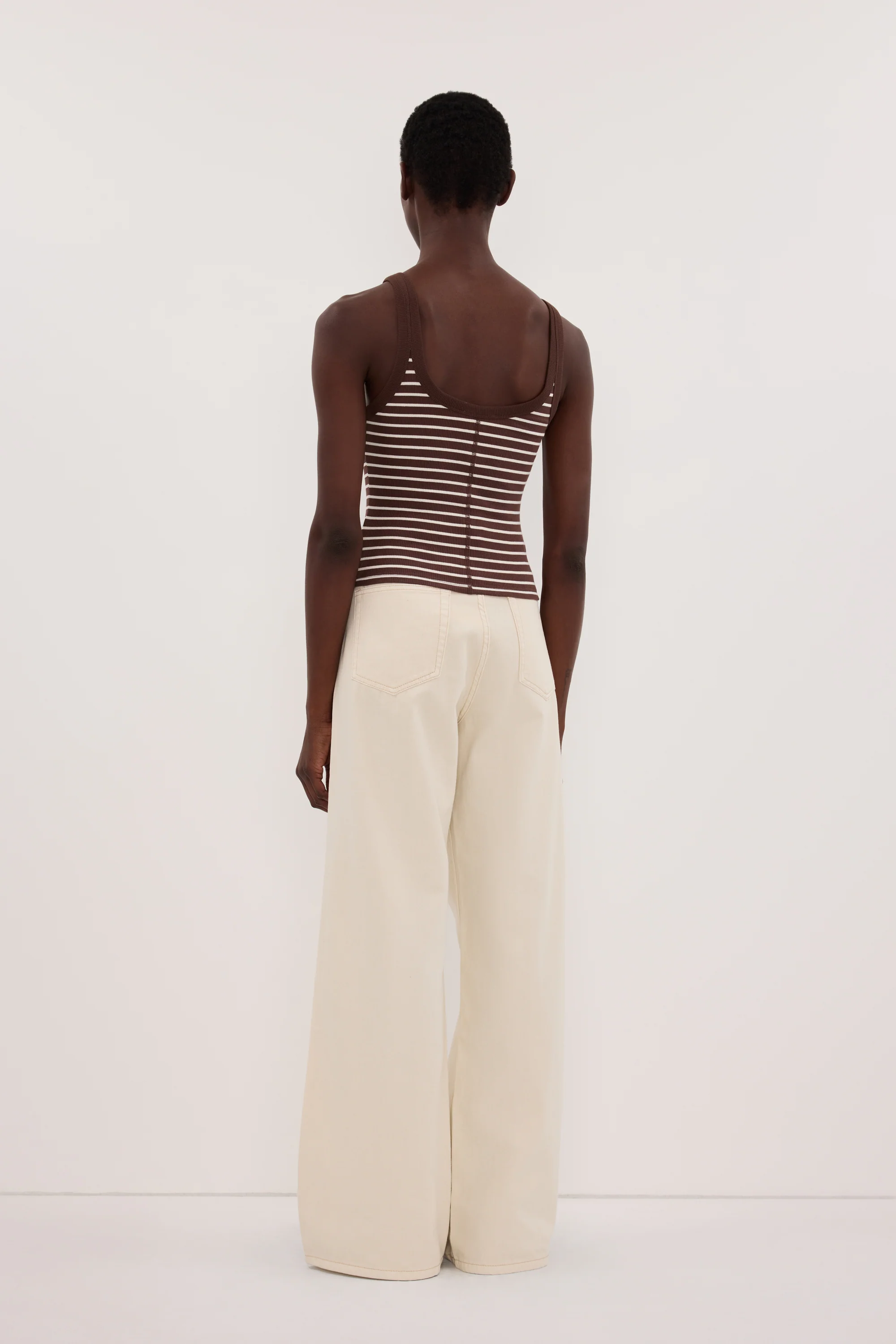 PENNY CHOC SLEEVELESS STRIPE KNIT TANK TOP - Image 4