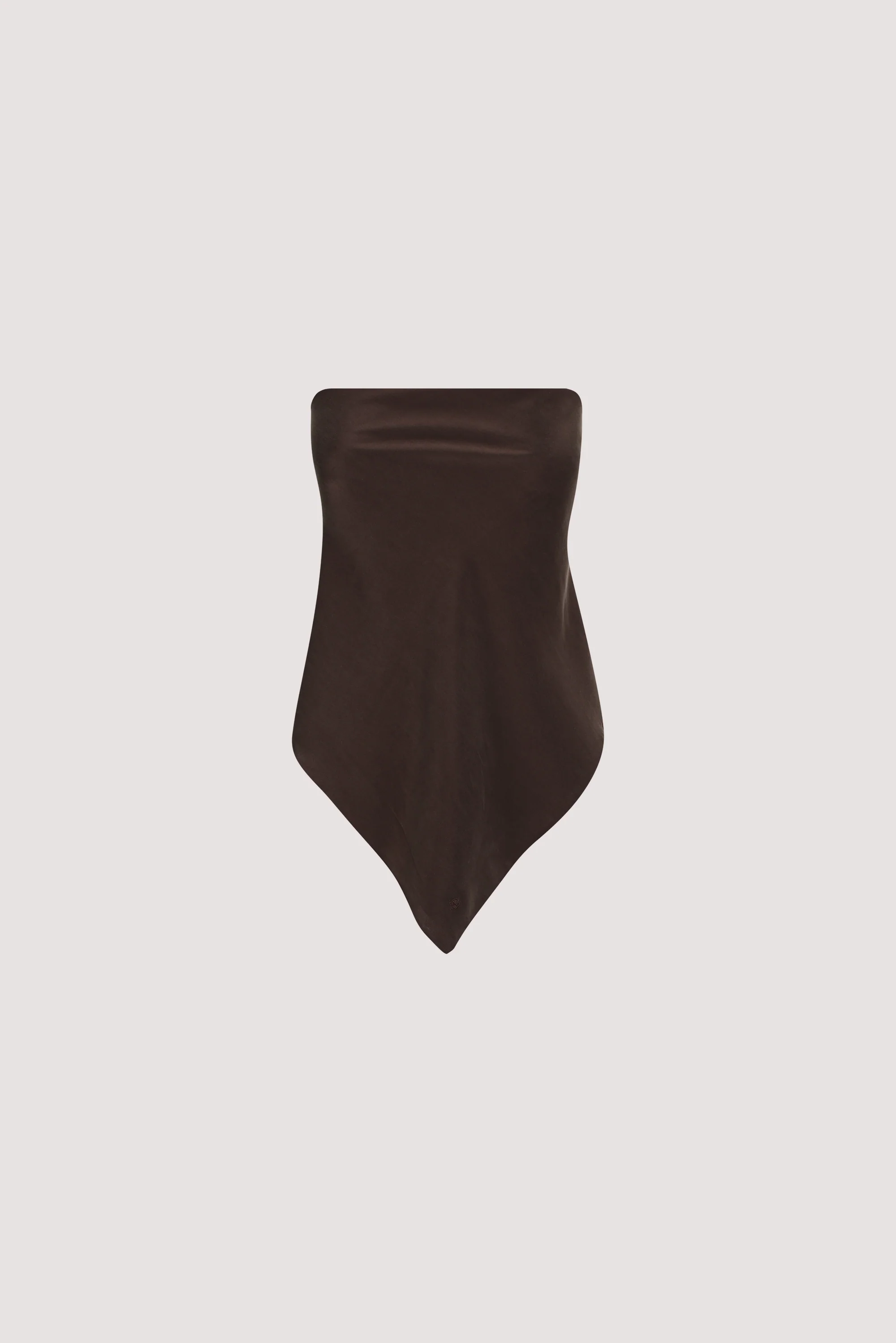 PERCY BITTER CHOC SILK SCARF TOP - Image 6