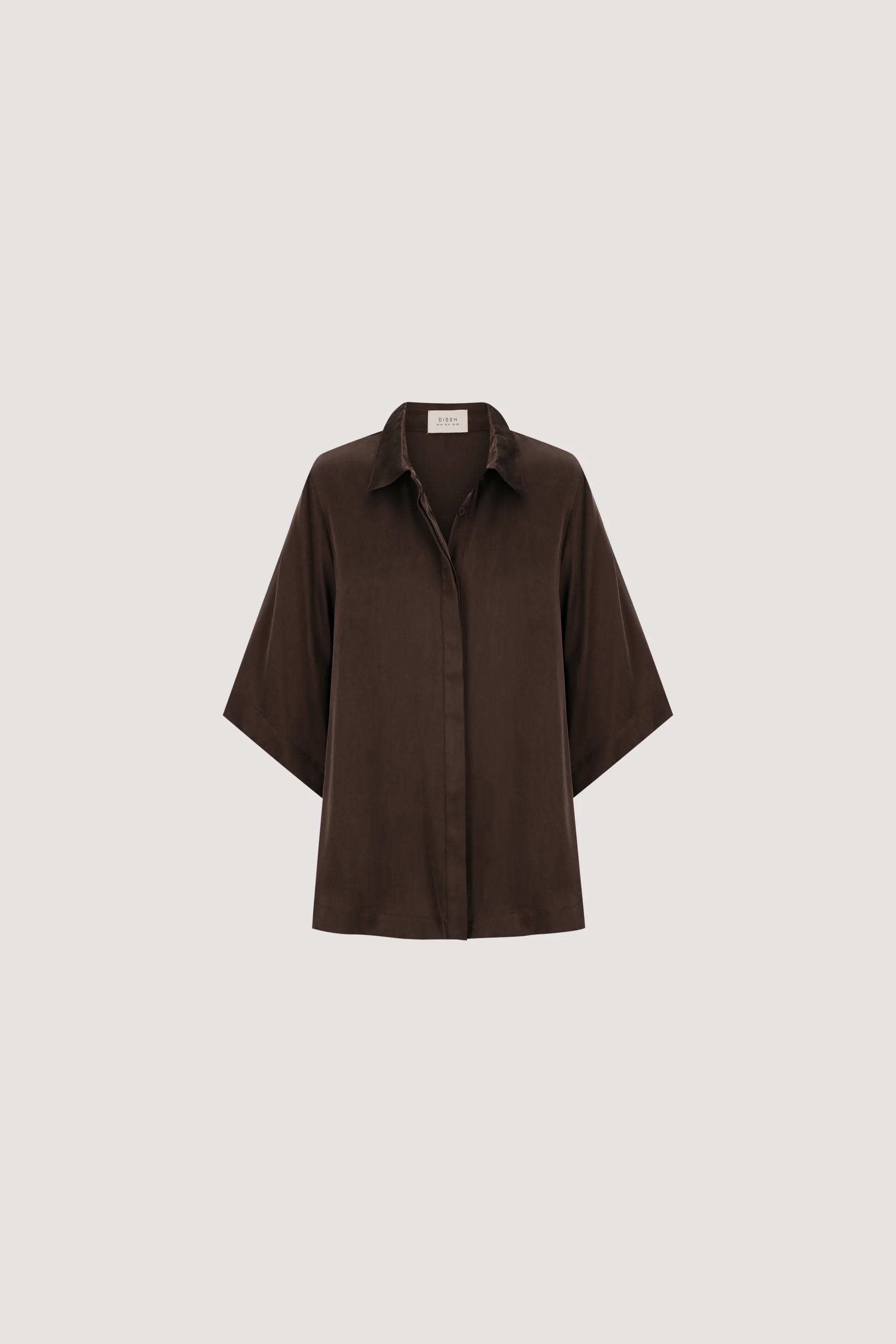 PERCY BITTER CHOC SILK SHIRT - Image 7