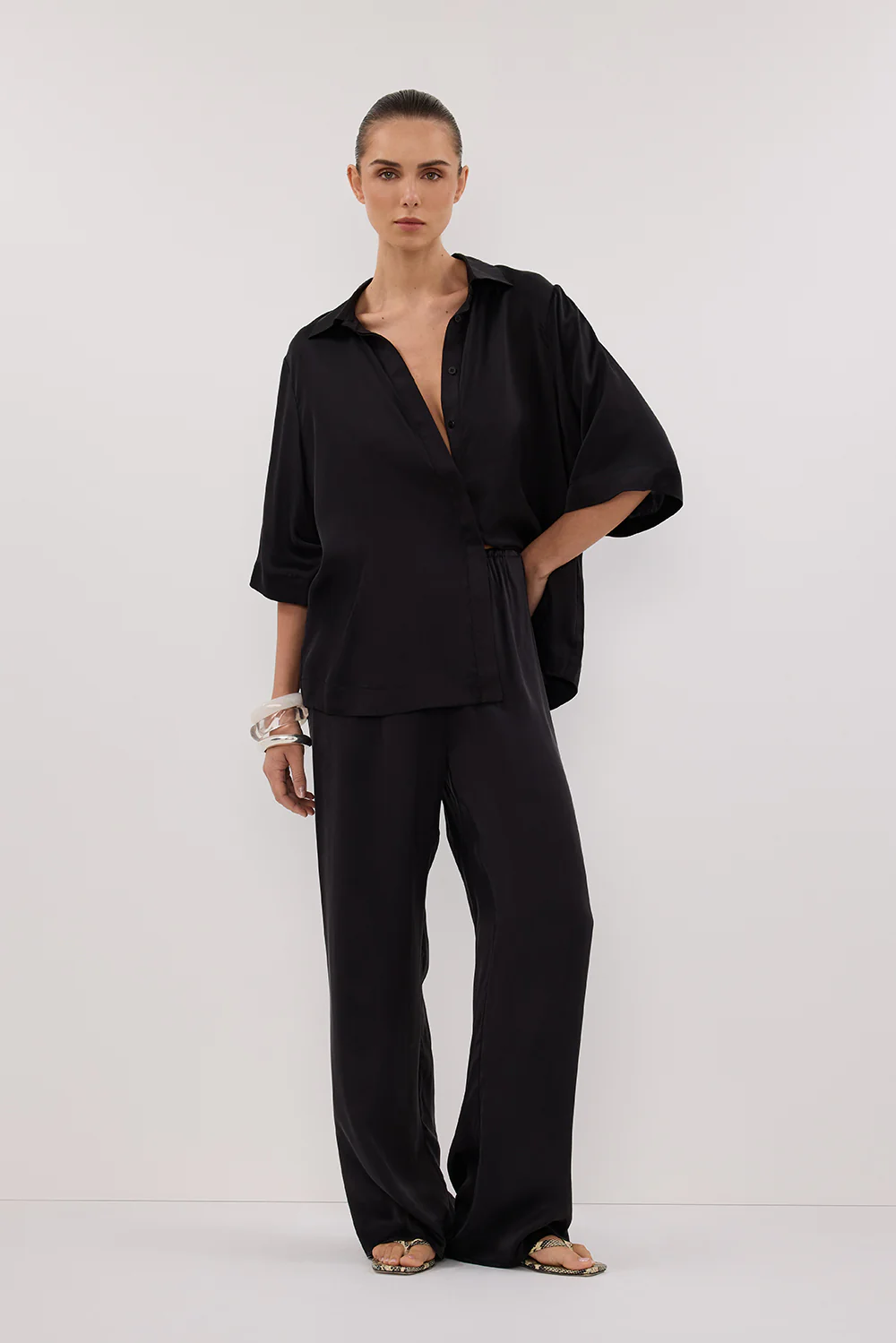 PERCY BLACK SILK PANT