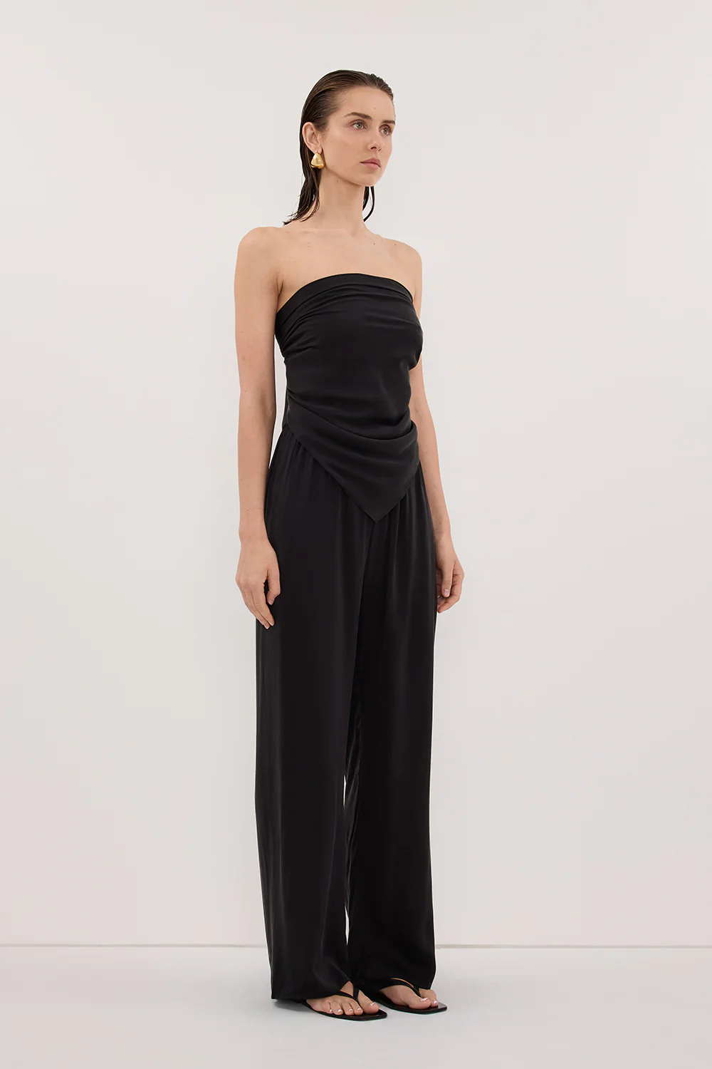 PERCY BLACK SILK SCARF TOP - Image 3